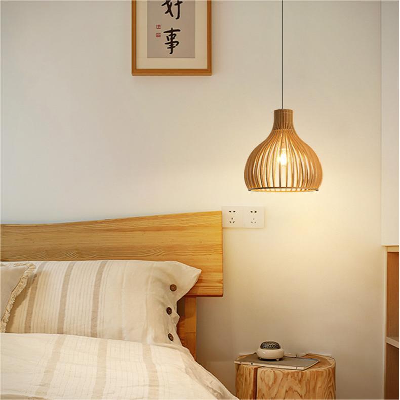 Nordic Wooden Cage Hanging Pendant Light