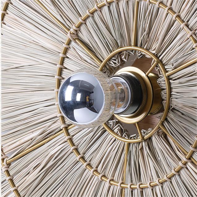 Wabi-Sabi Vintage Woven Grass Bedside Wall Lamp