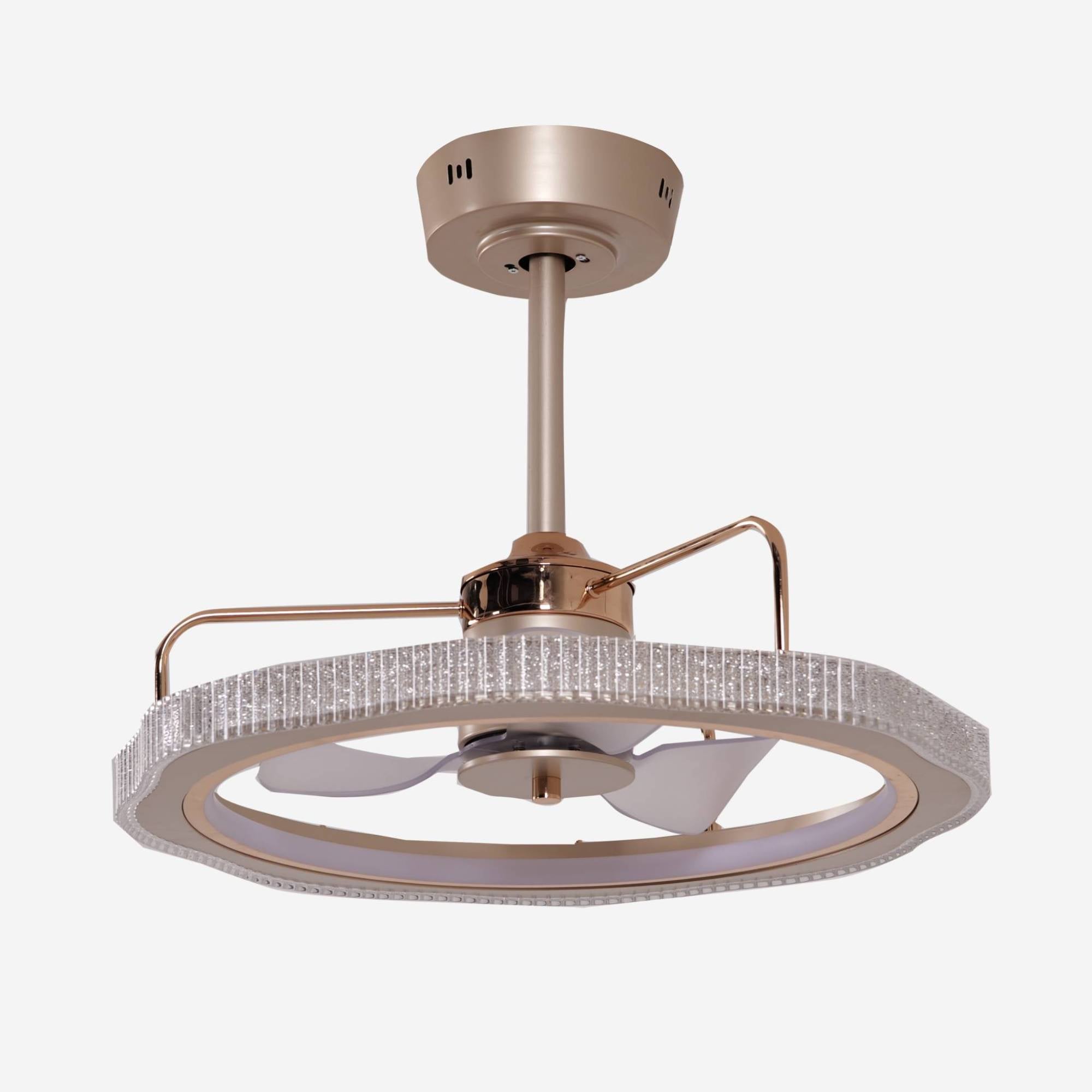 Modern Reversible 3-Blades Metal Ceiling Fan with LED Light