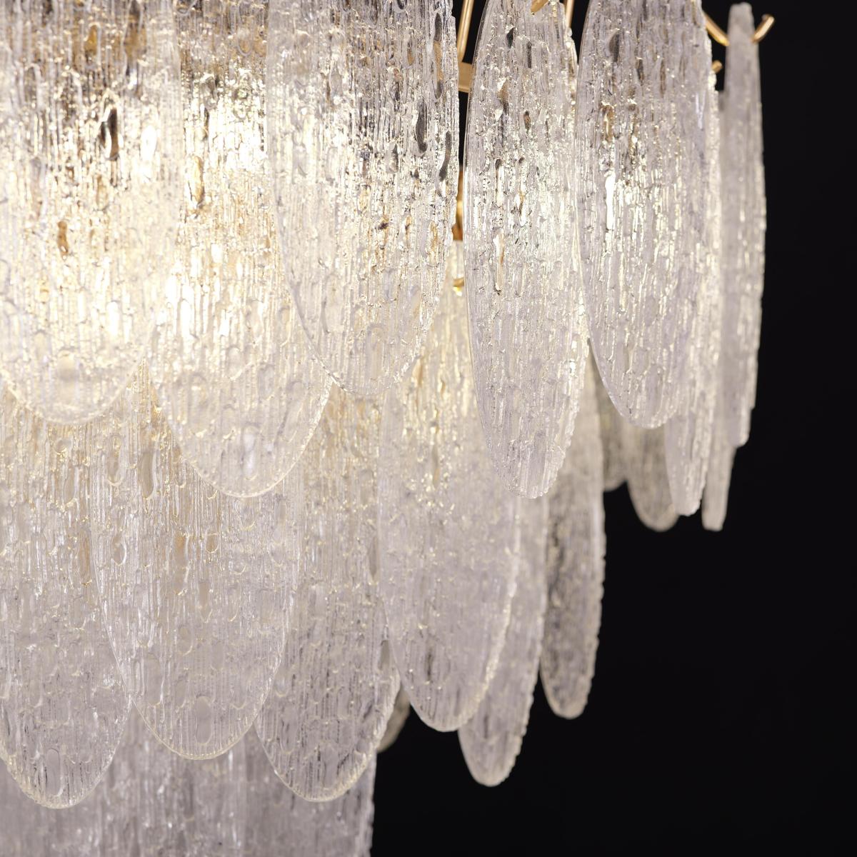 Elegant Layered Design Champagne Gold Luxury Glass Chandelier