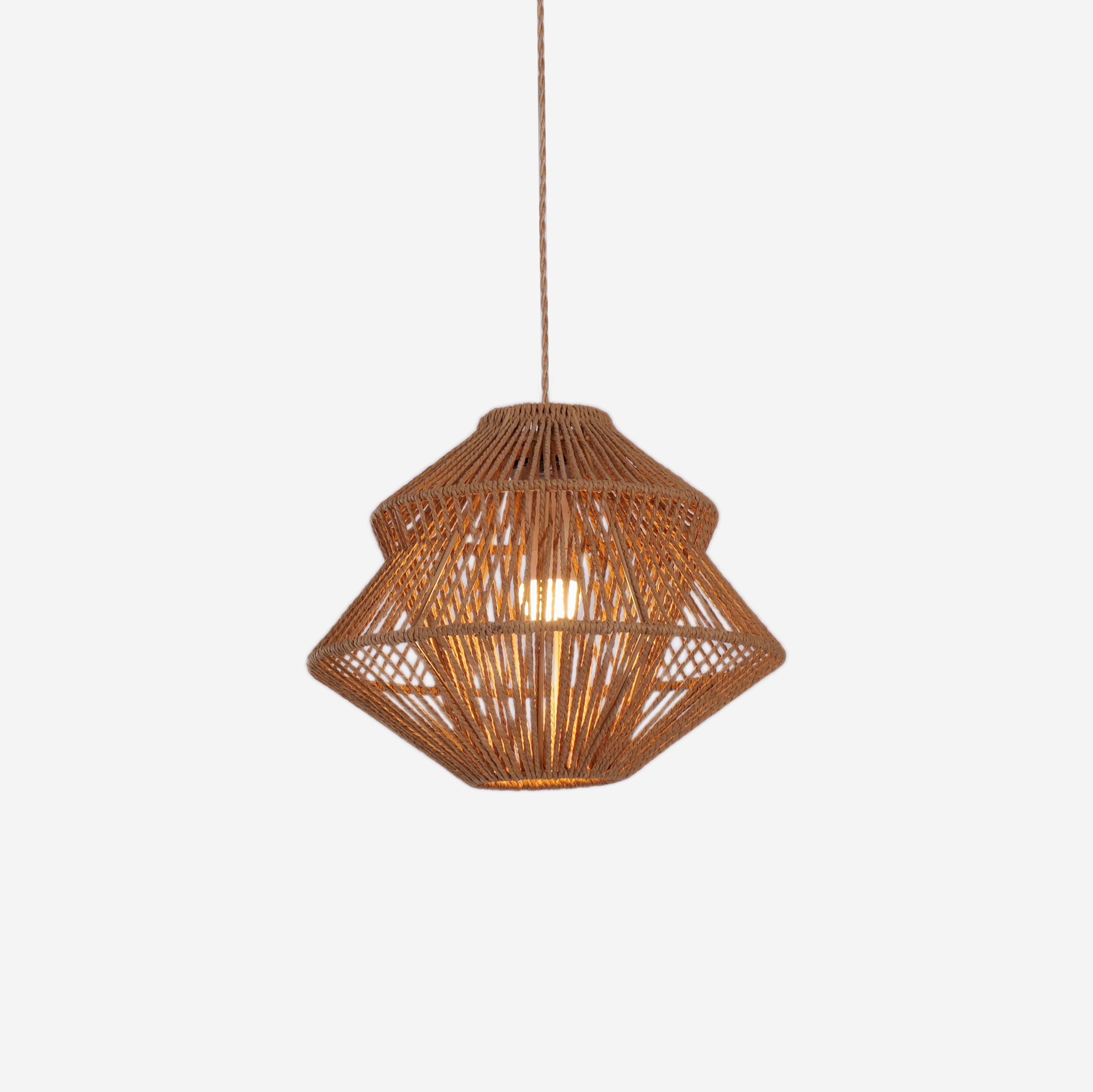 Handwoven Paper Rope Pendant Light for Home Interiors