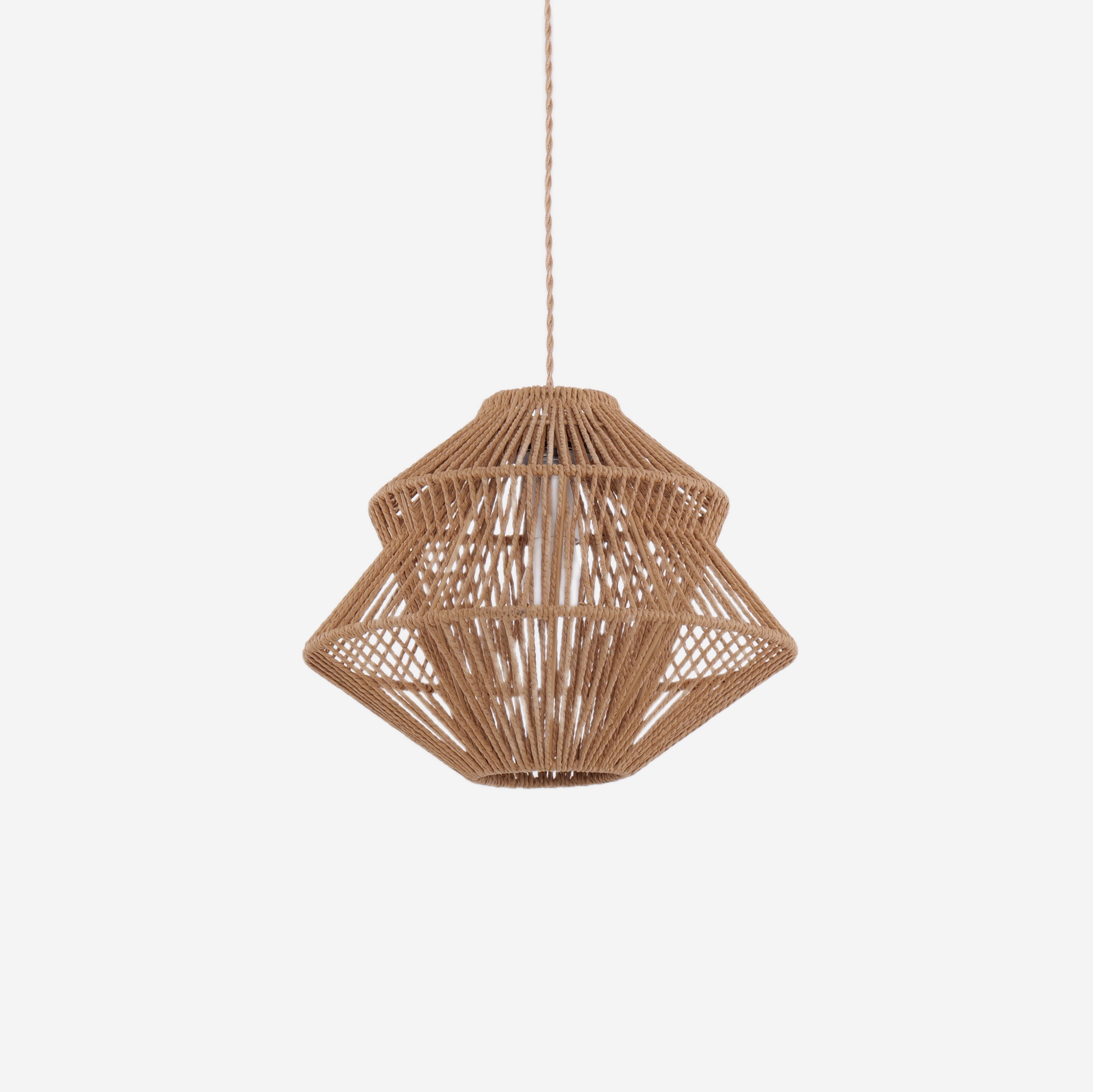 Handwoven Paper Rope Pendant Light for Home Interiors