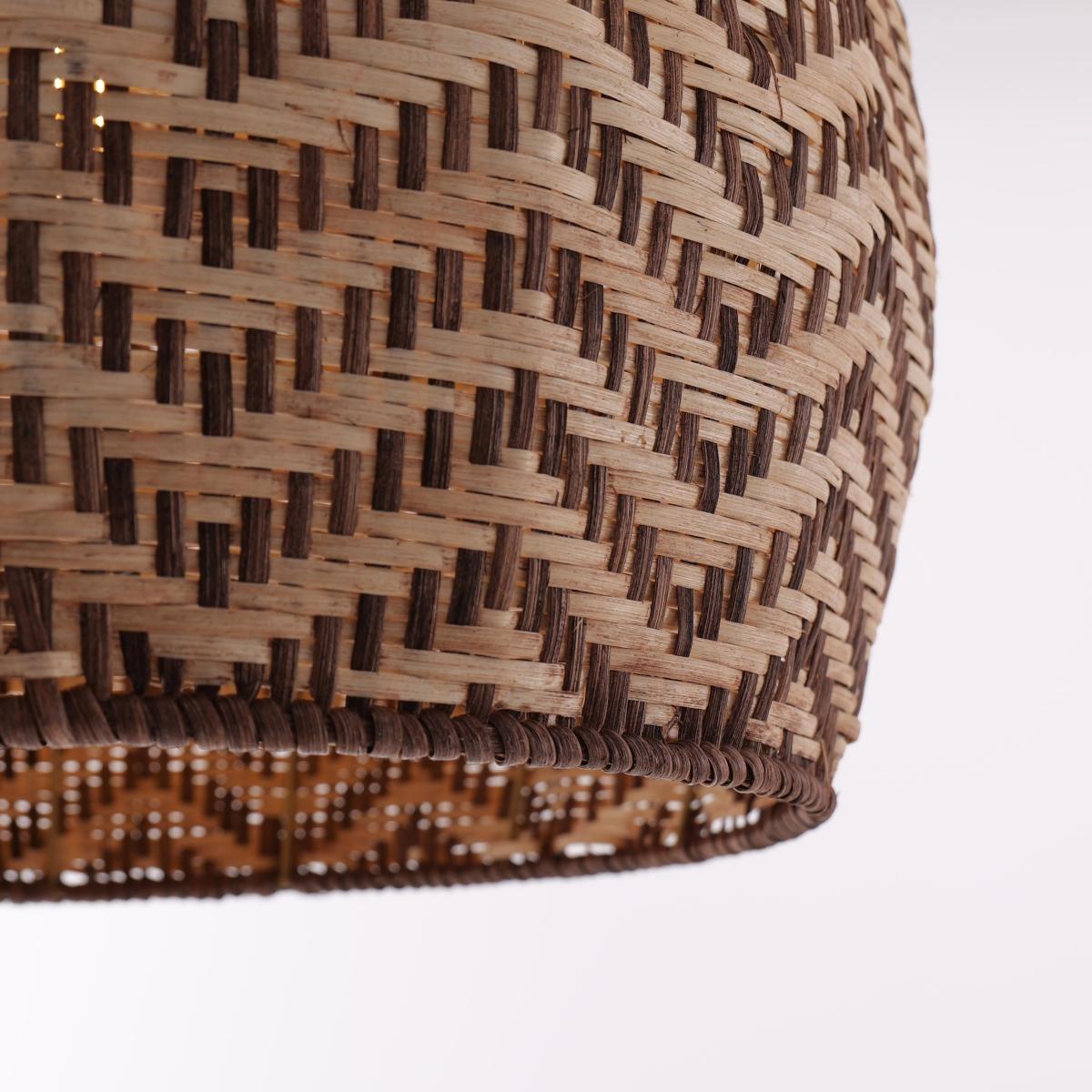 Elegant Woven Rattan Pendant Light with Wave Details