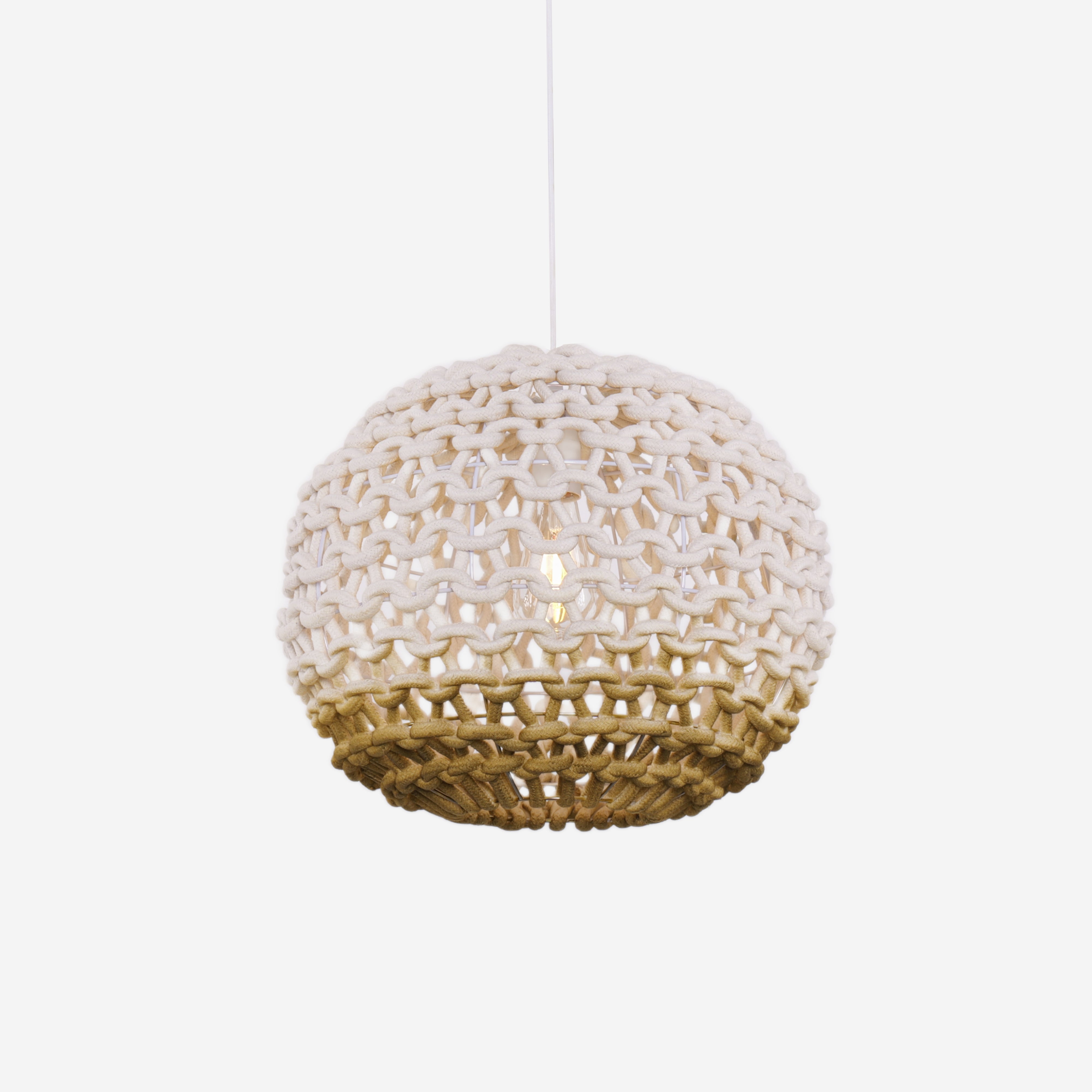 Artisanal Globe-Shaped Cotton Rope Pendant Light for Home Decor