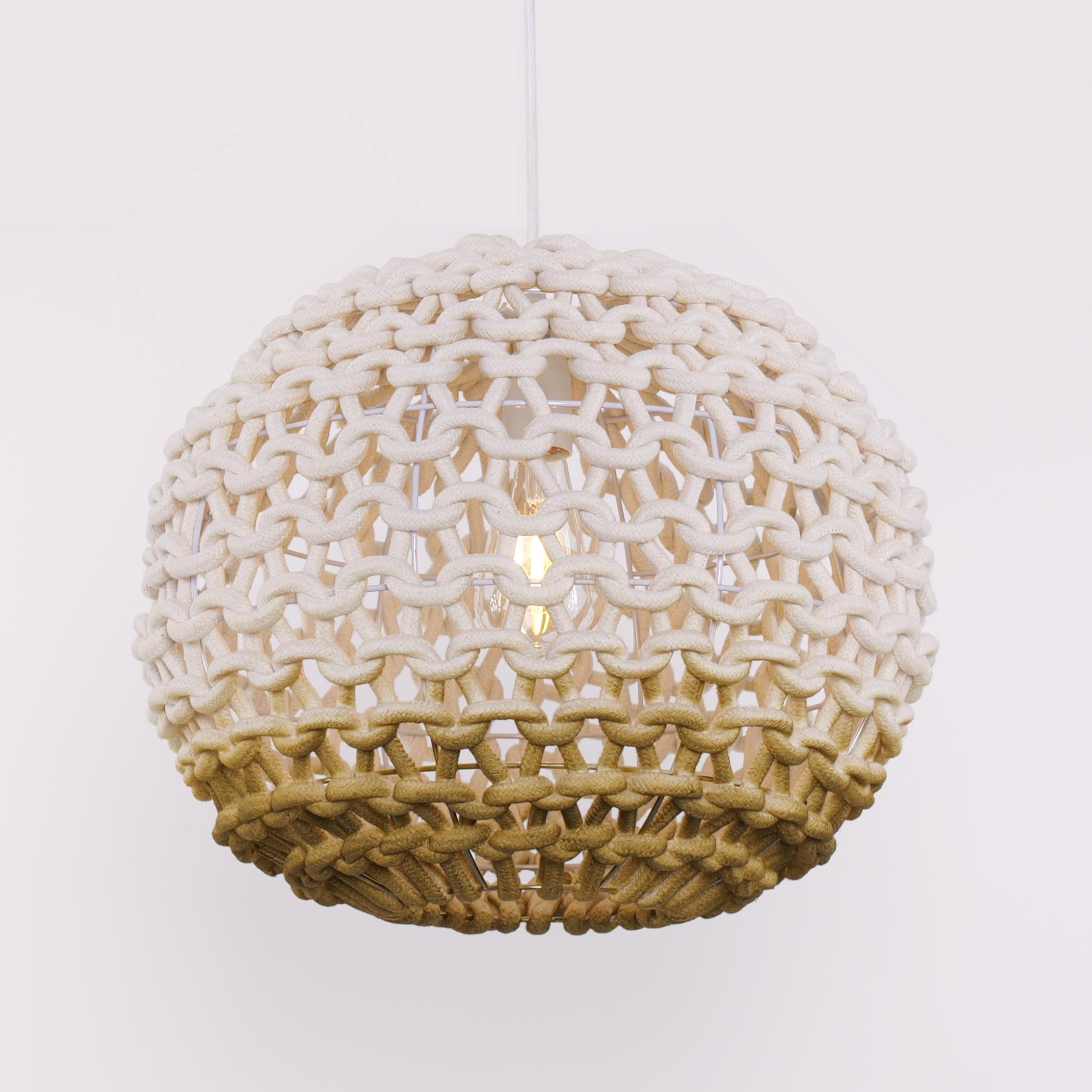 Artisanal Globe-Shaped Cotton Rope Pendant Light for Natural Elegance