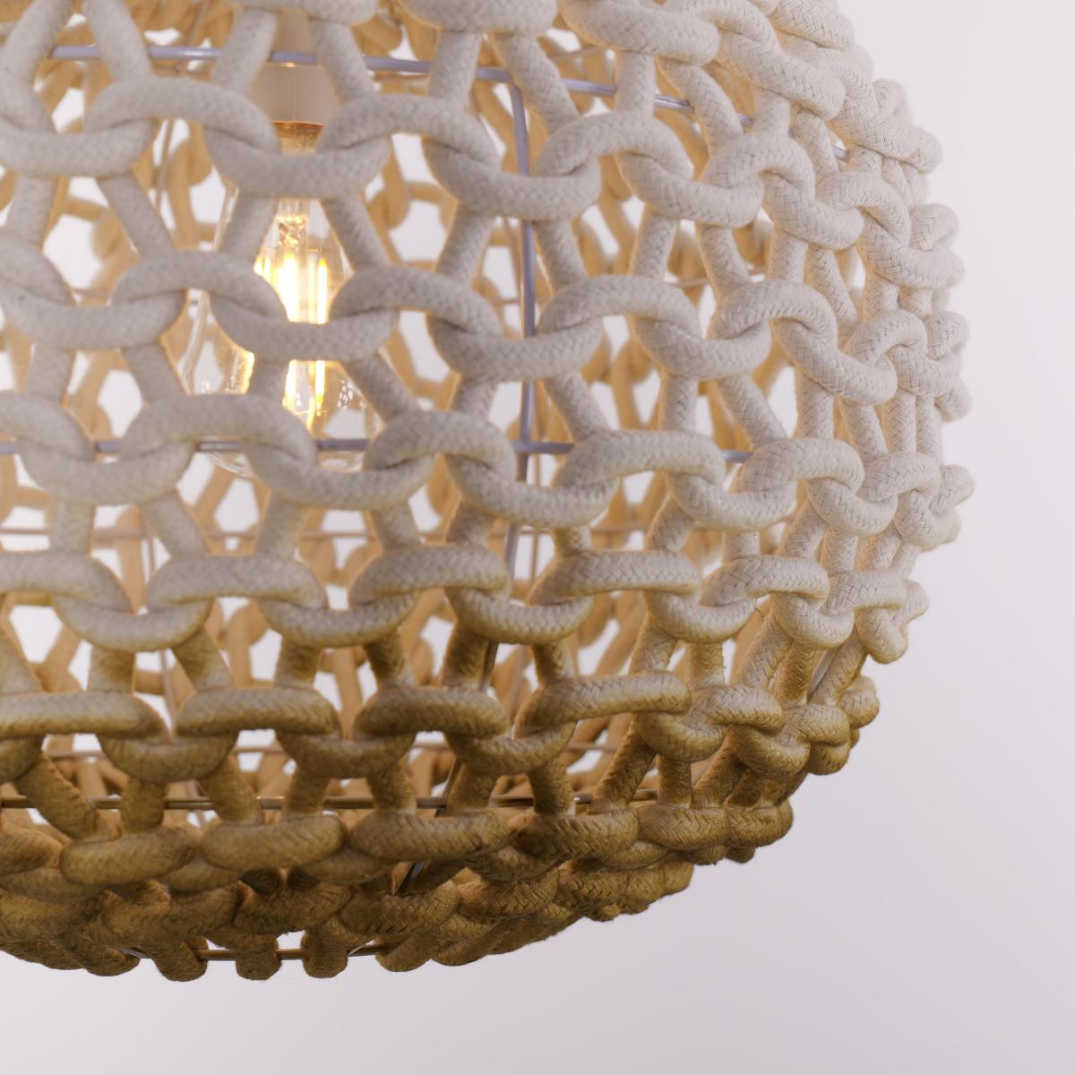 Artisanal Globe-Shaped Cotton Rope Pendant Light for Natural Elegance