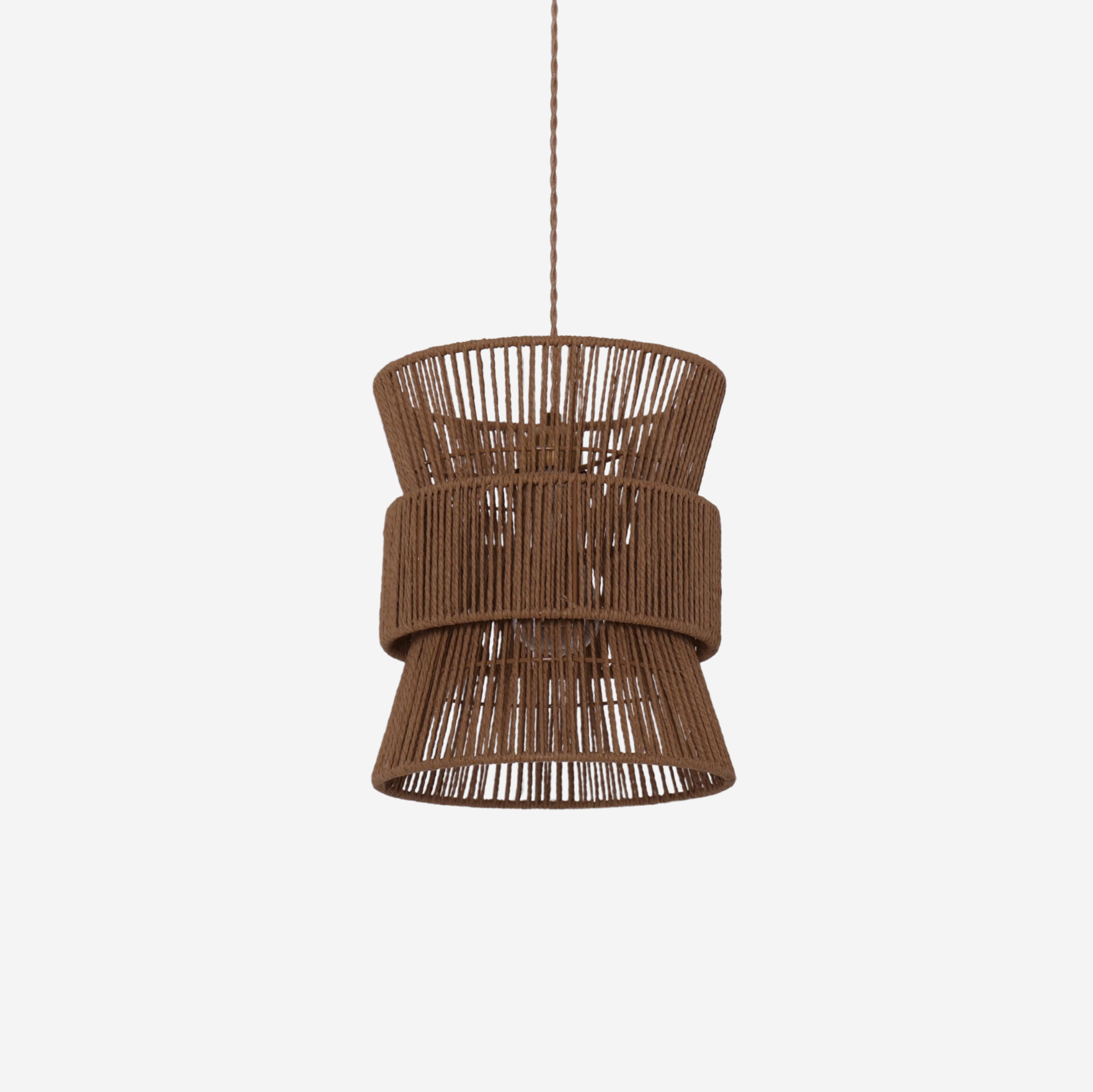 Artisanal Handwoven Eco-Friendly Circular Pendant Light