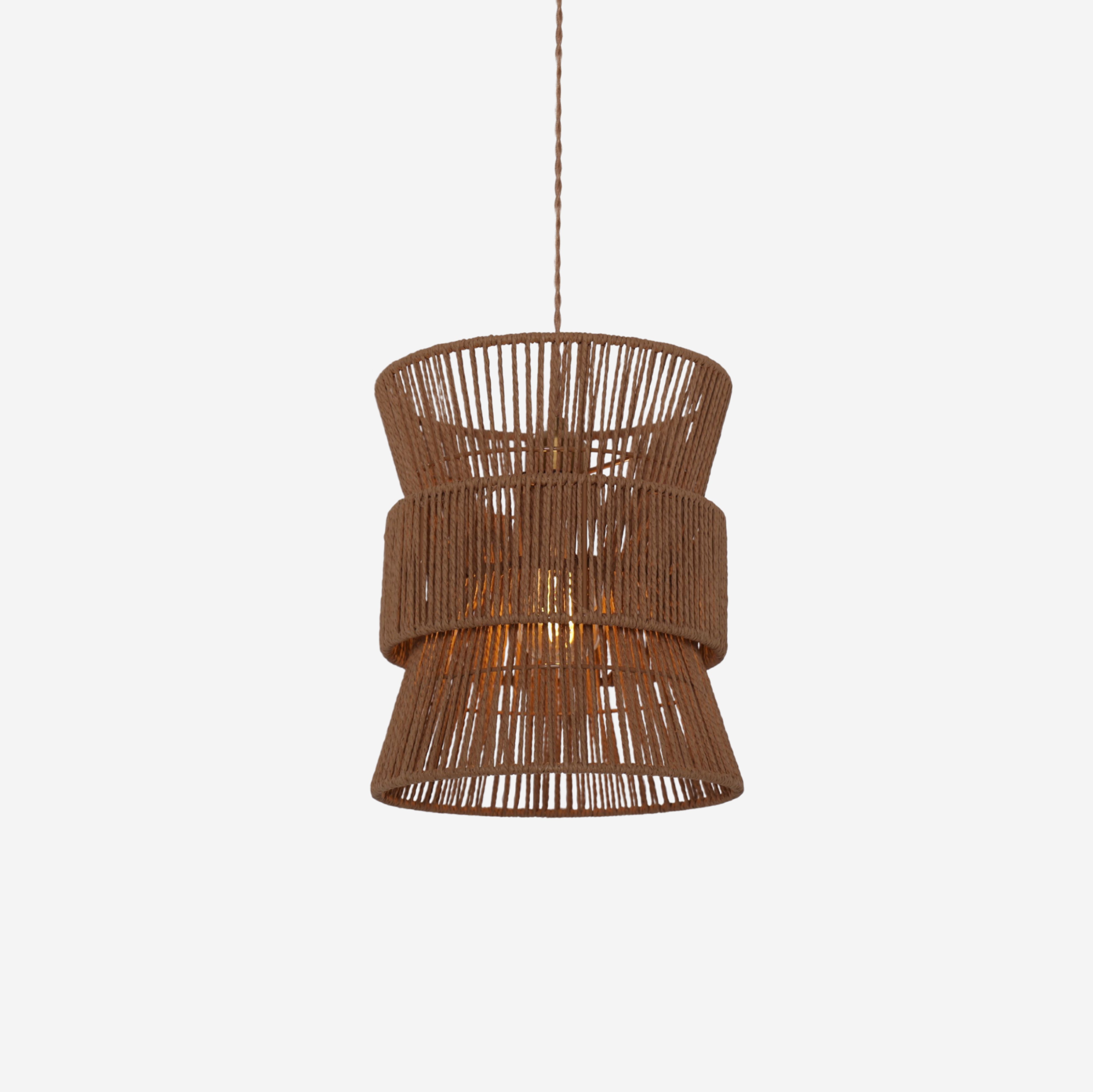 Artisanal Handwoven Eco-Friendly Circular Pendant Light