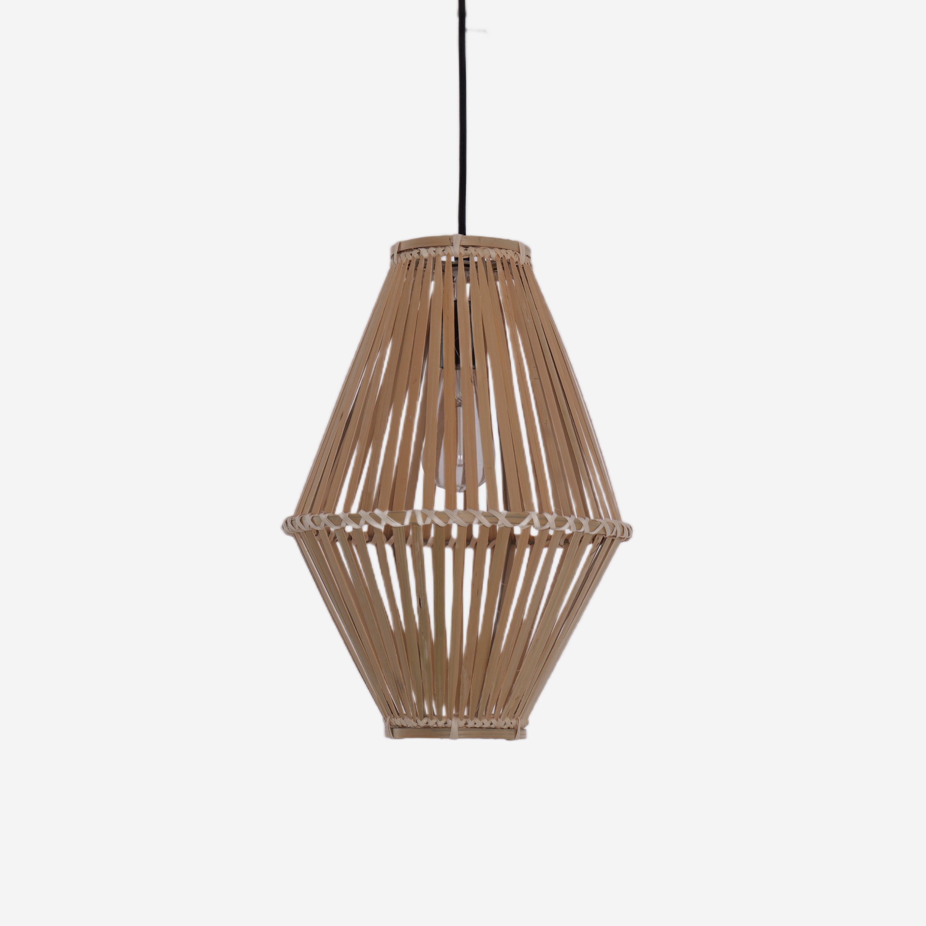 Sustainable Geometric Bamboo Pendant Light