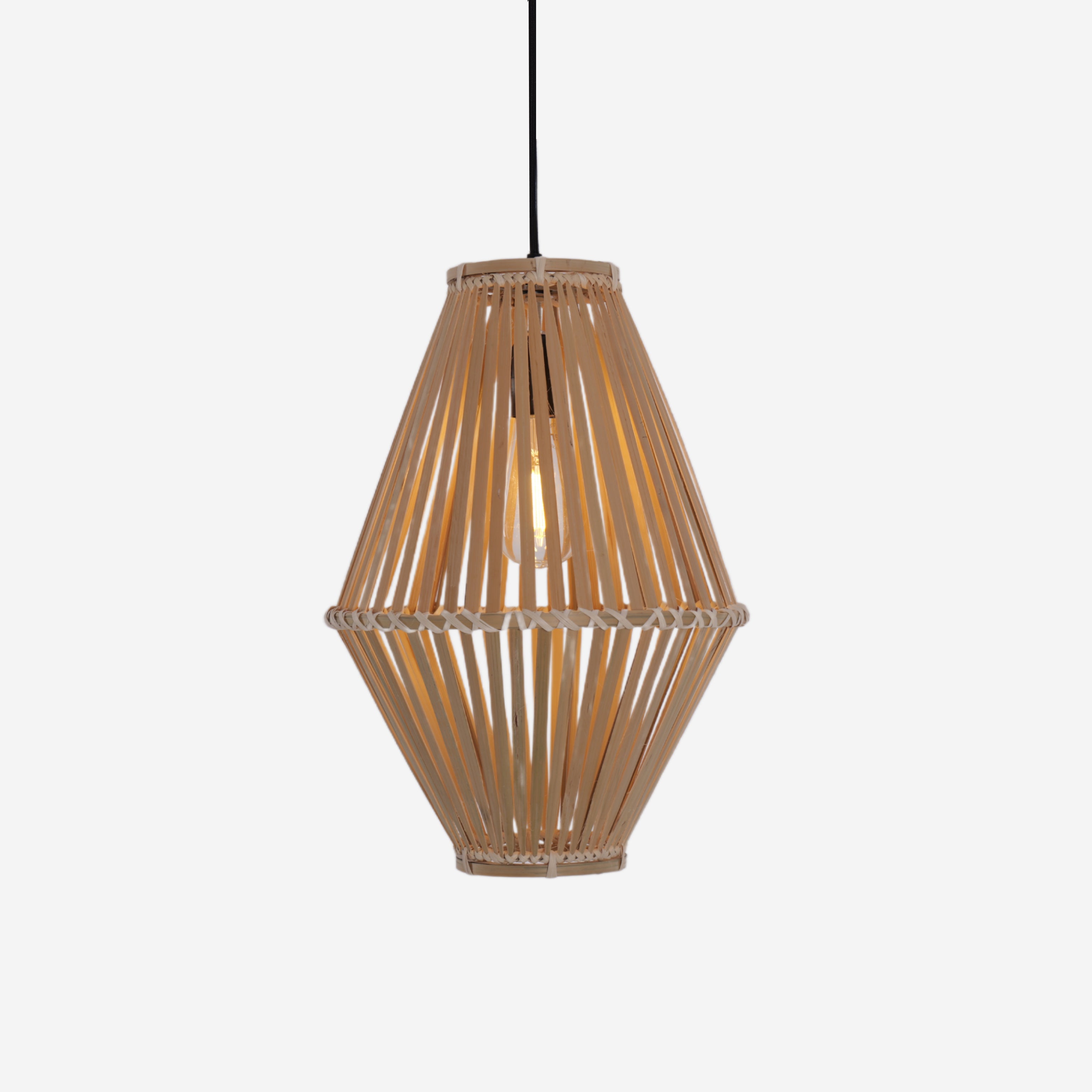 Sustainable Geometric Bamboo Pendant Light