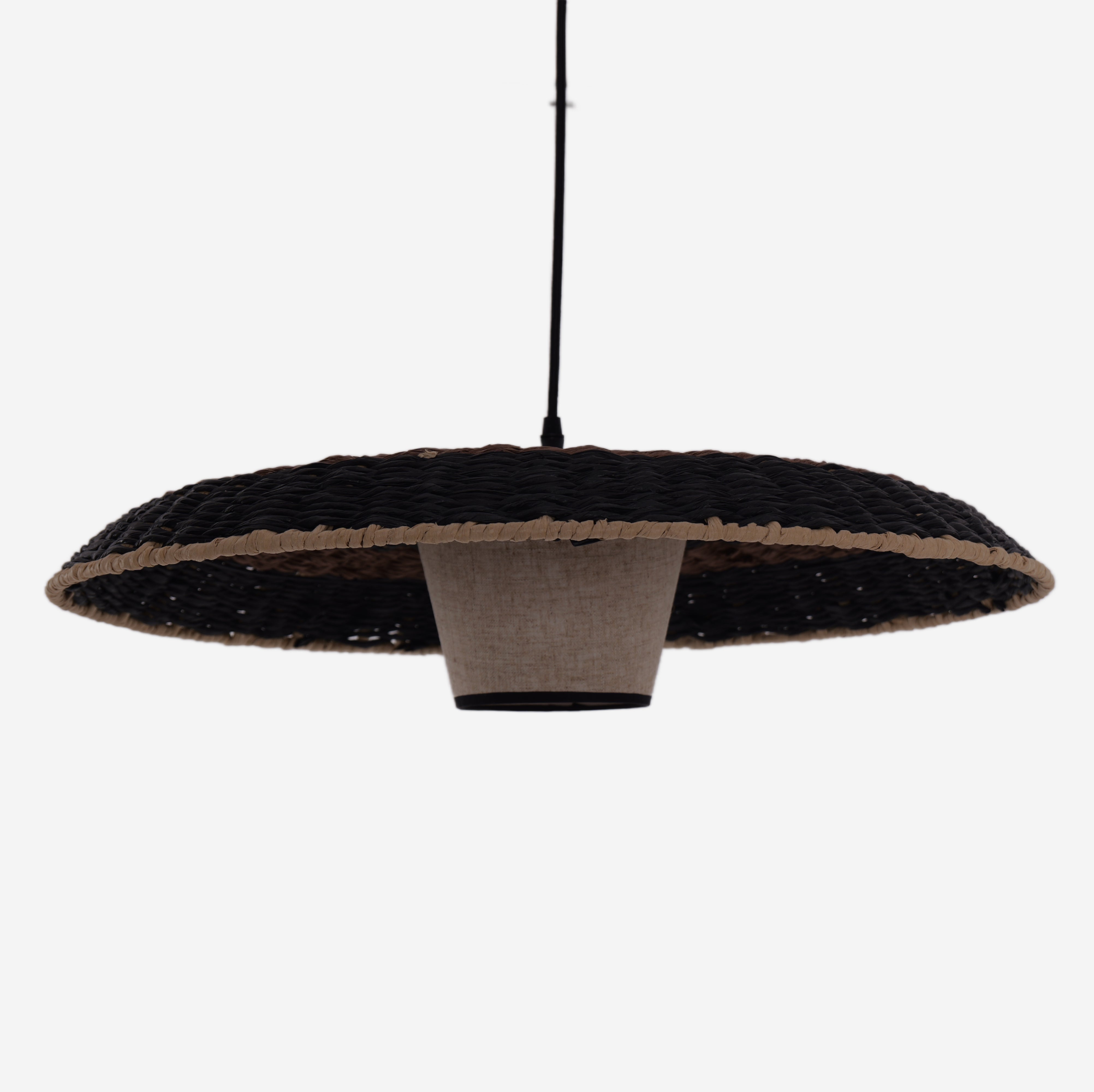 Stylish Two-Tone Handwoven Pendant Light Fixture