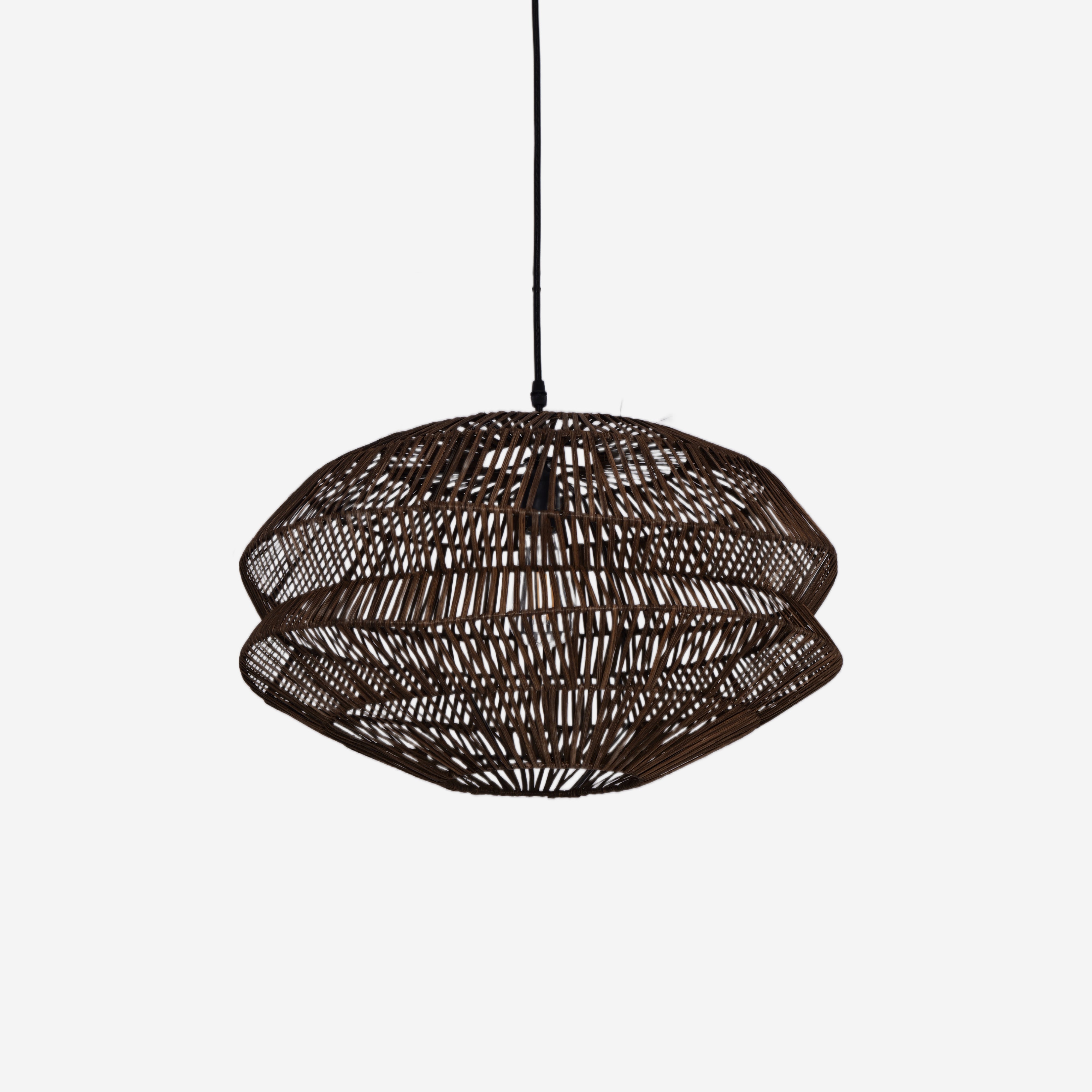 Eco-Friendly Handwoven Rustic Farmhouse Rattan Pendant Light