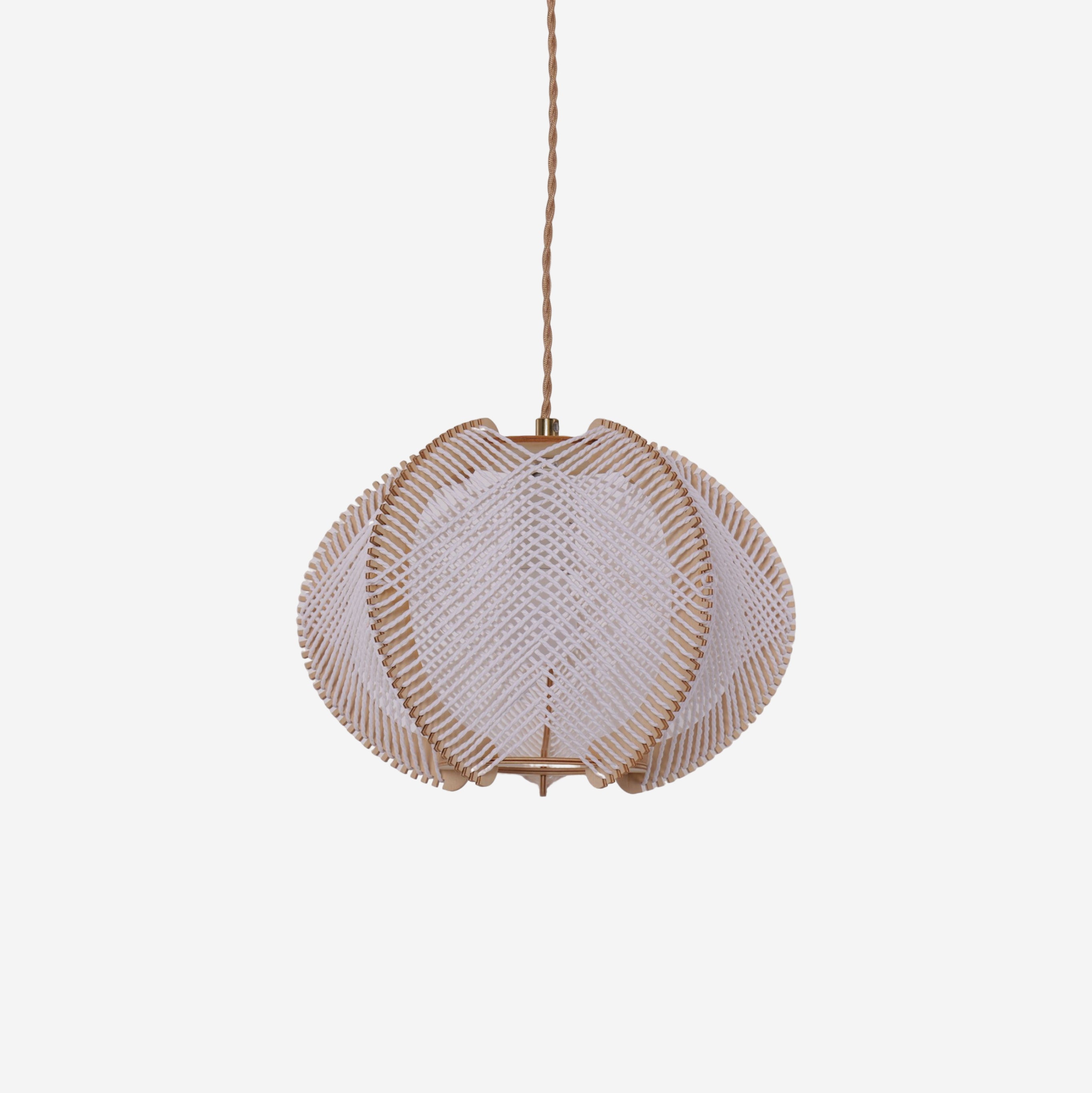 Rustic Elegance with Paper Rope and Wood Pendant Light