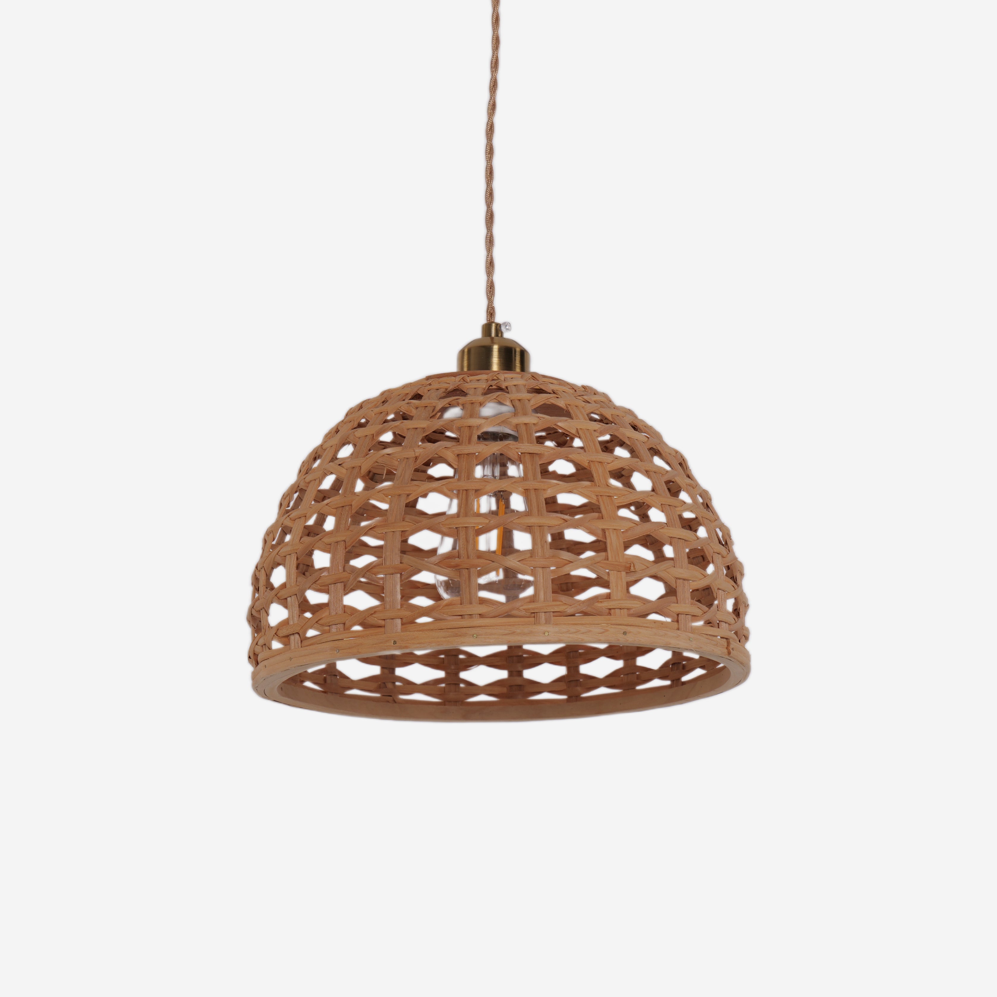 Nature-Inspired Wooden Dome Warm Glow Pendant Light