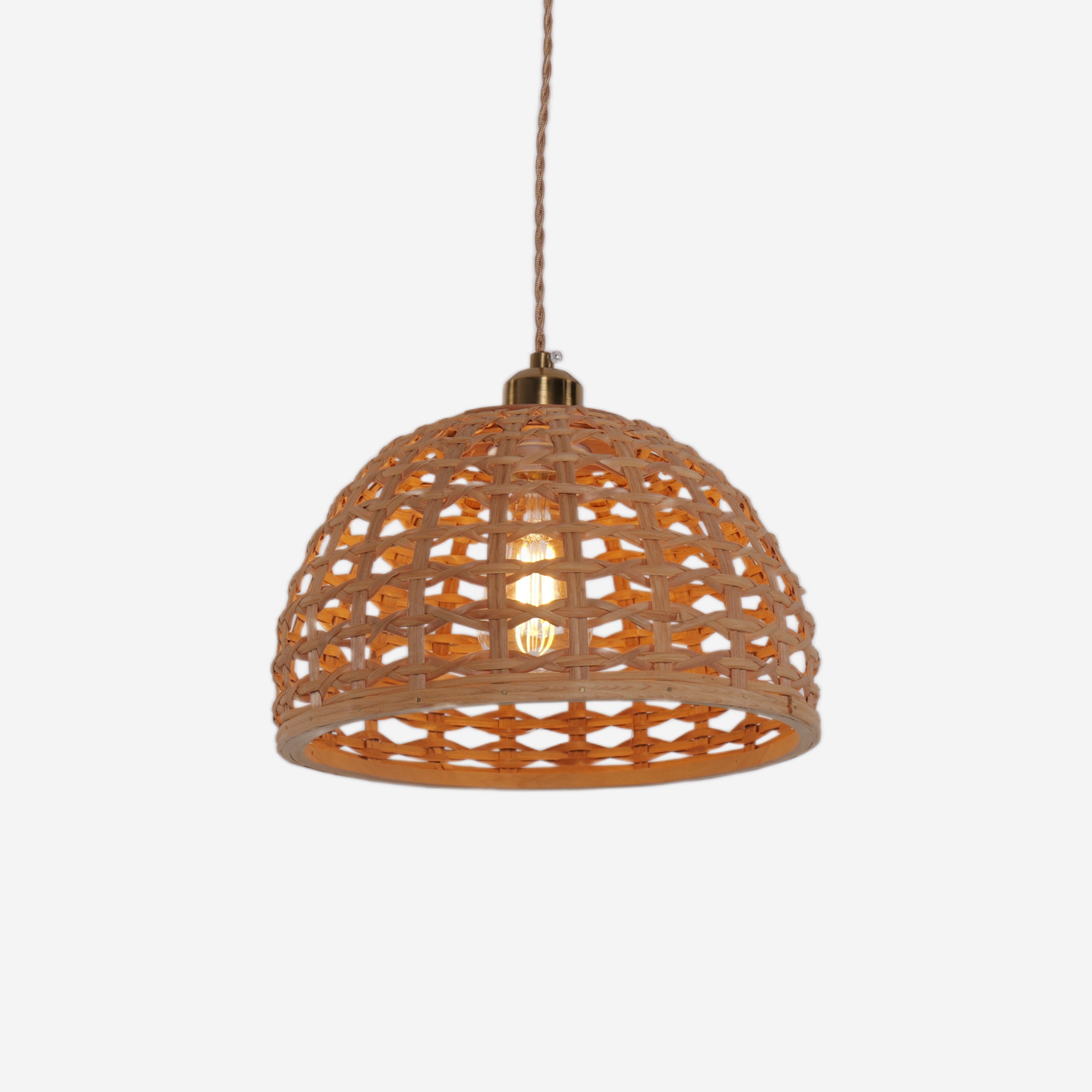 Nature-Inspired Wooden Dome Warm Glow Pendant Light