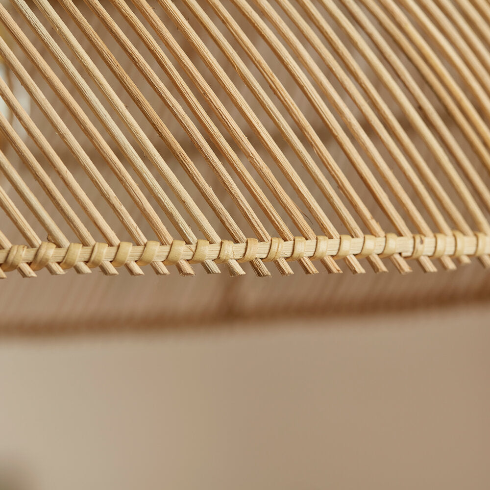 Handcrafted Rattan LED Lid-Shaped Pendant Light