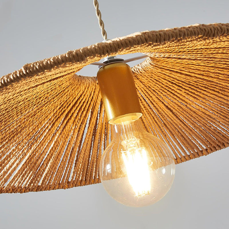 Handcrafted Adjustable Hemp Rope Pendant Light - Vintage Decorative Lighting