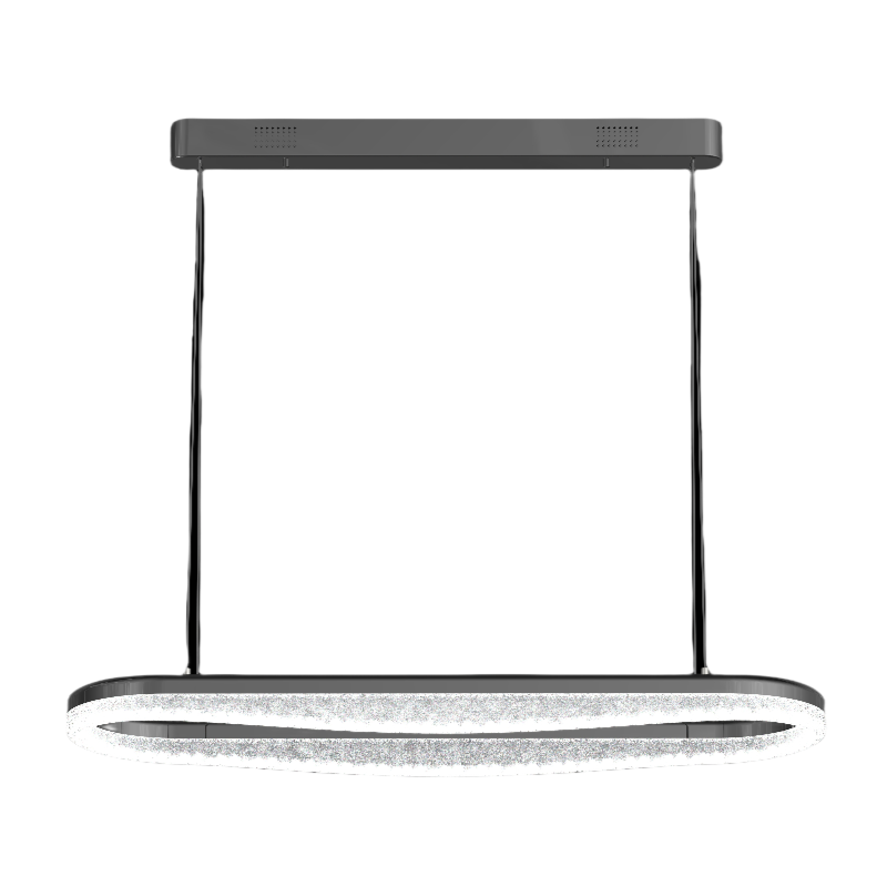 Sleek Pearl Black LED Resin Oval Pendant Light