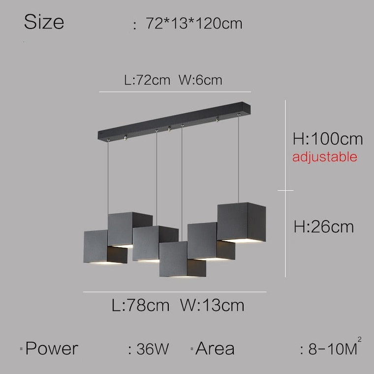 Lightsin Linear Cubes Kitchen Island Pendant Light