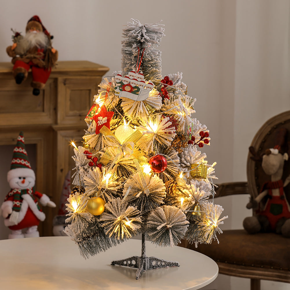 Mini DIY Christmas Tree With LED Light Tabletop Ornament