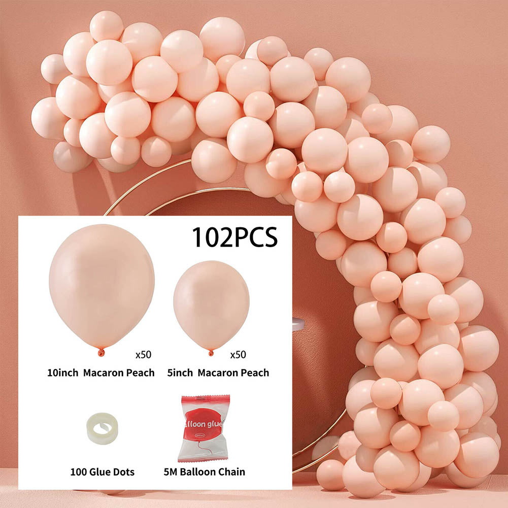100pcs Wedding Macaron Monochrome Balloon Chain Set-Pink