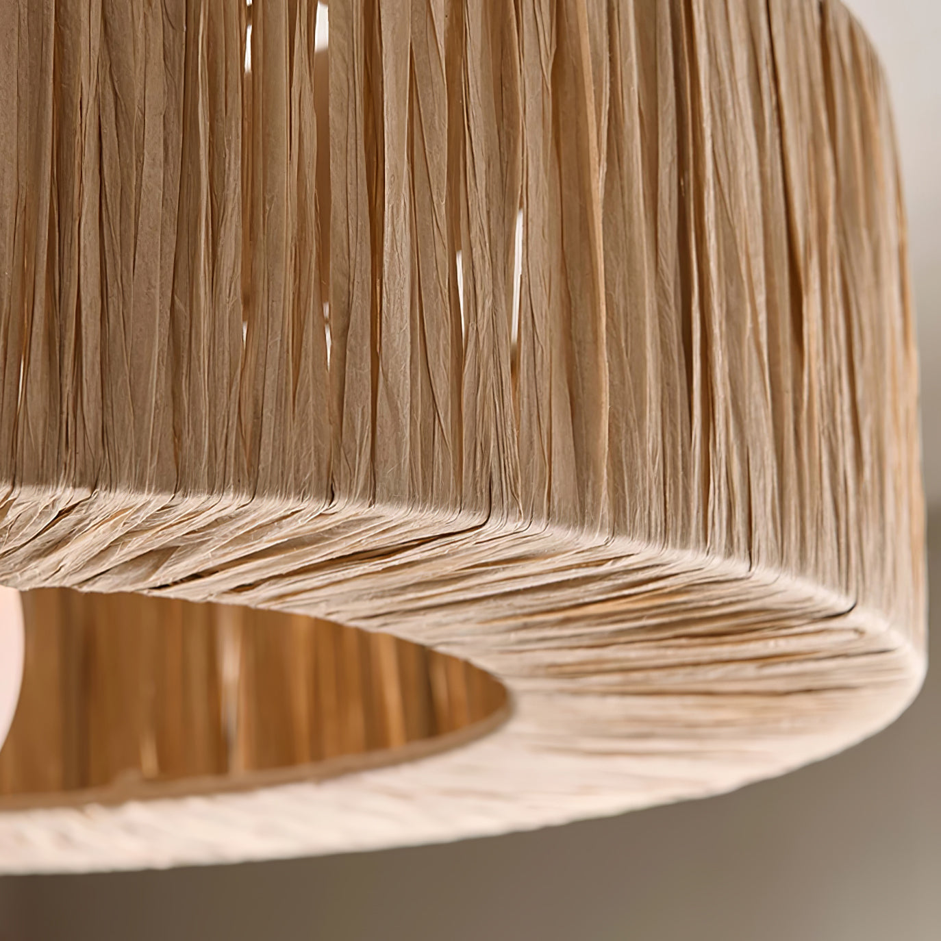 Handcrafted Layered Raffia Grass Ceiling Light