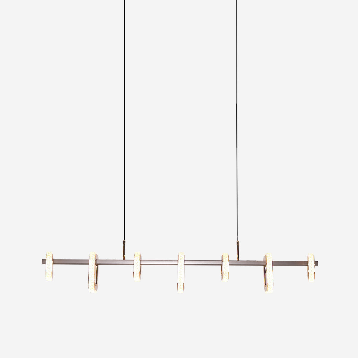 Gold Linear LED Pendant Light with Acrylic Shades