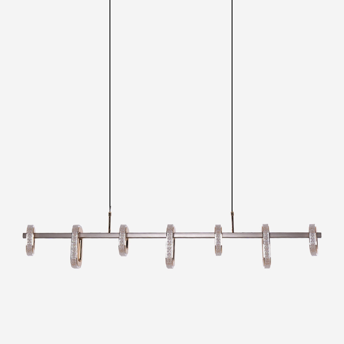 Gold Linear LED Pendant Light with Acrylic Shades