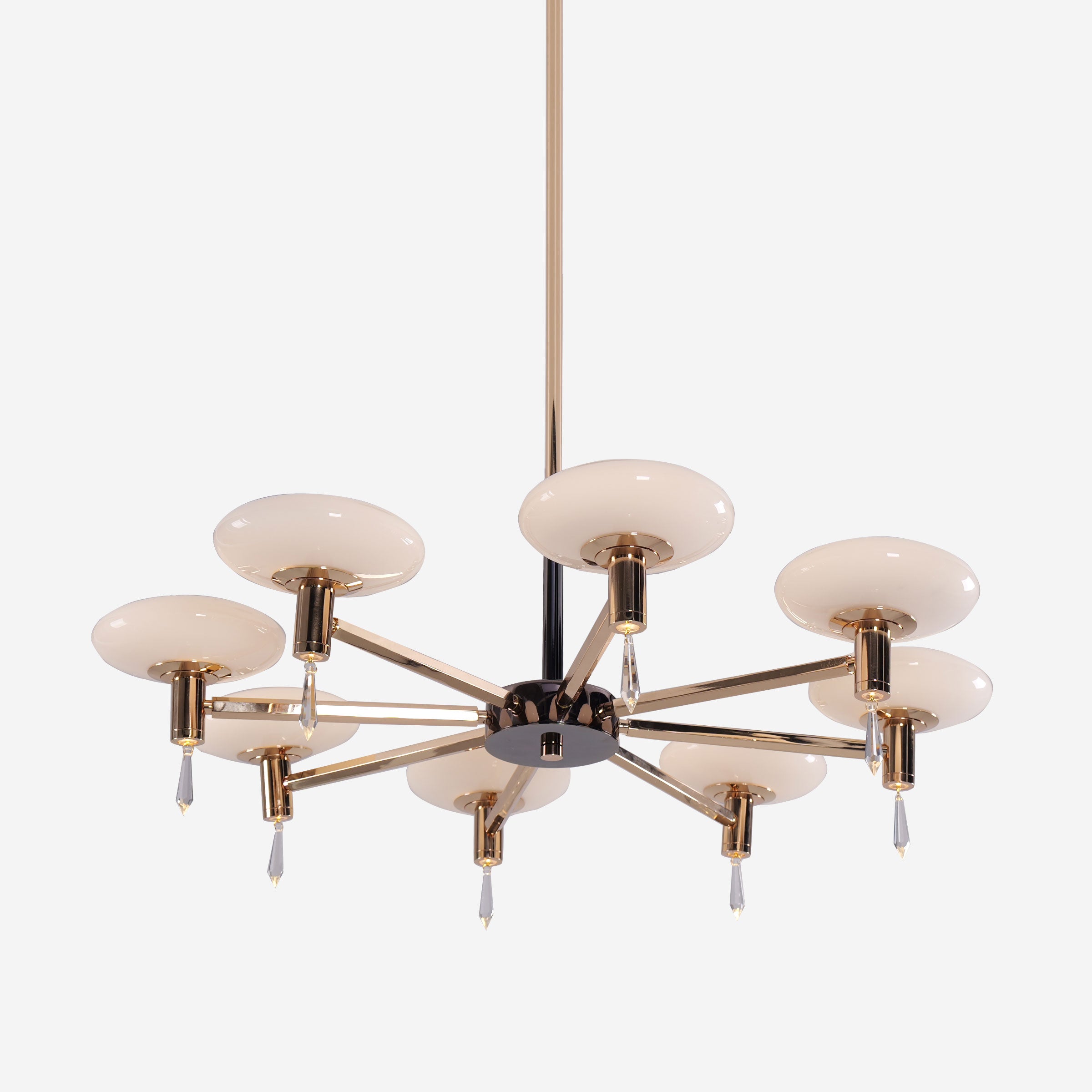 Modern Gold LED Chandelier with Glass Shades