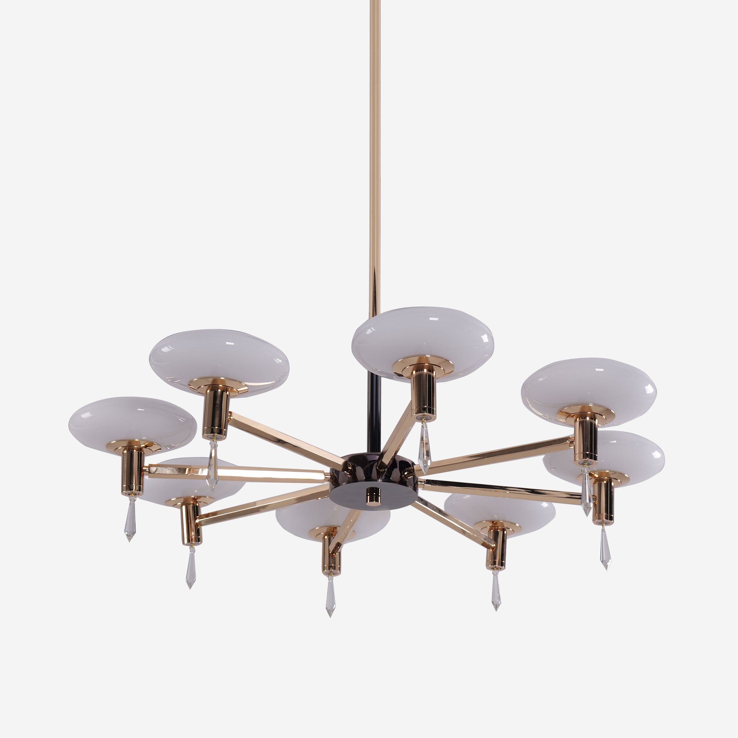 Modern Gold LED Chandelier with Glass Shades