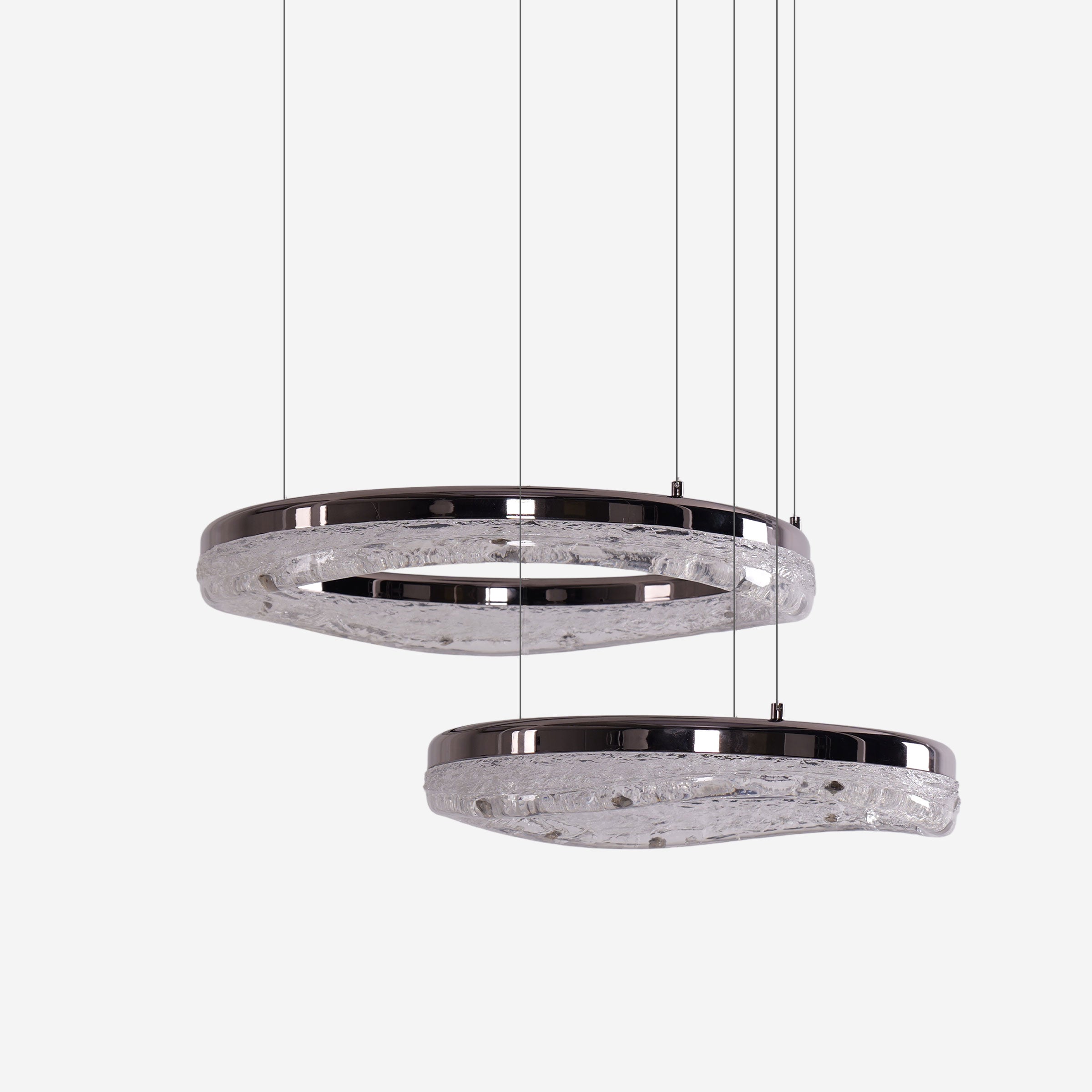 Pearl Black Wave LED Pendant Light in Aluminum Alloy