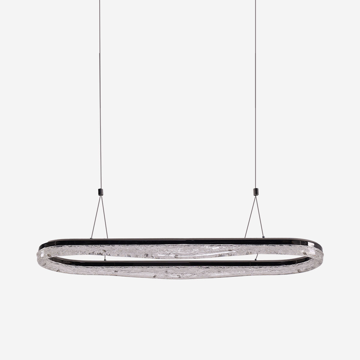 Sleek Pearl Black LED Resin Oval Pendant Light