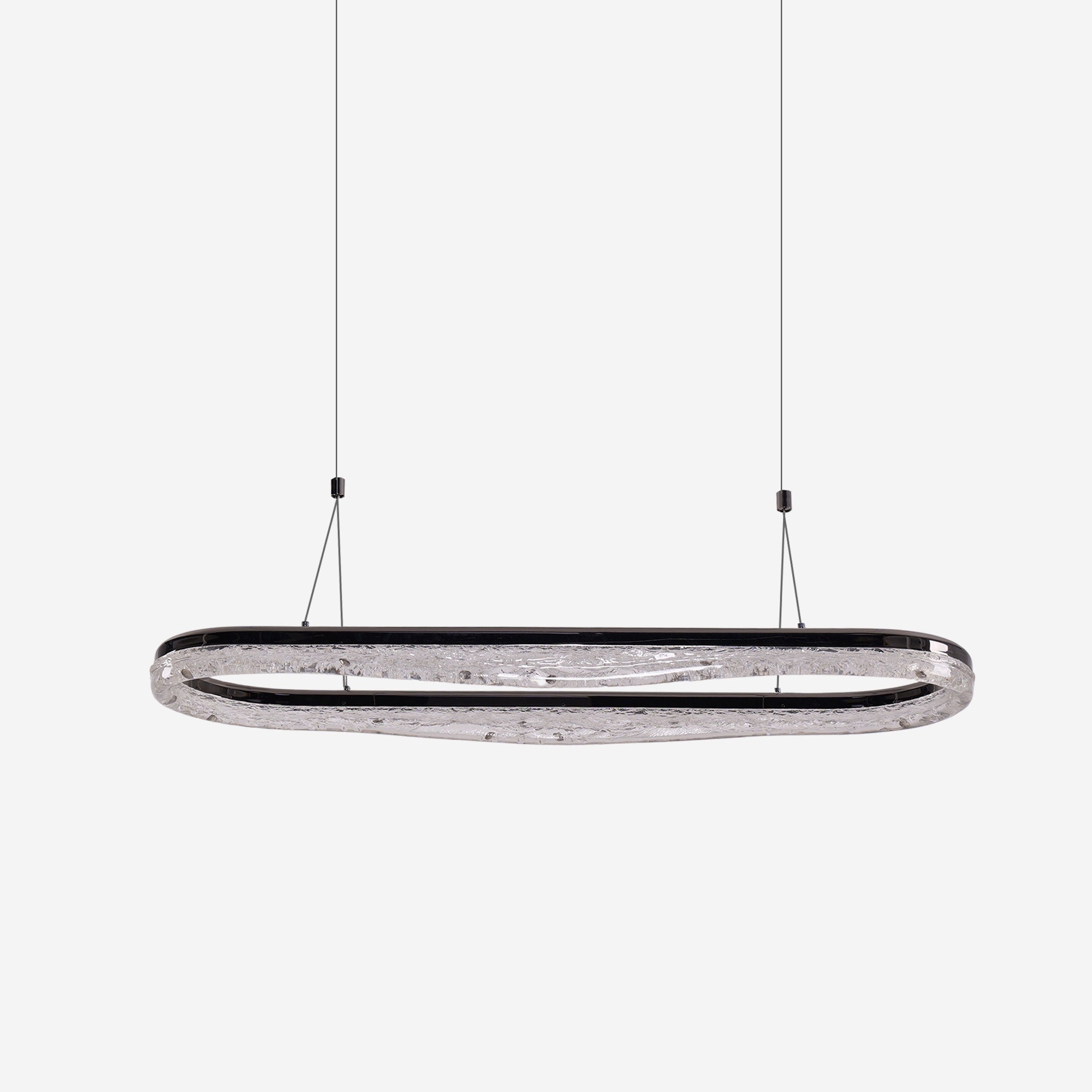 Sleek Pearl Black LED Resin Oval Pendant Light