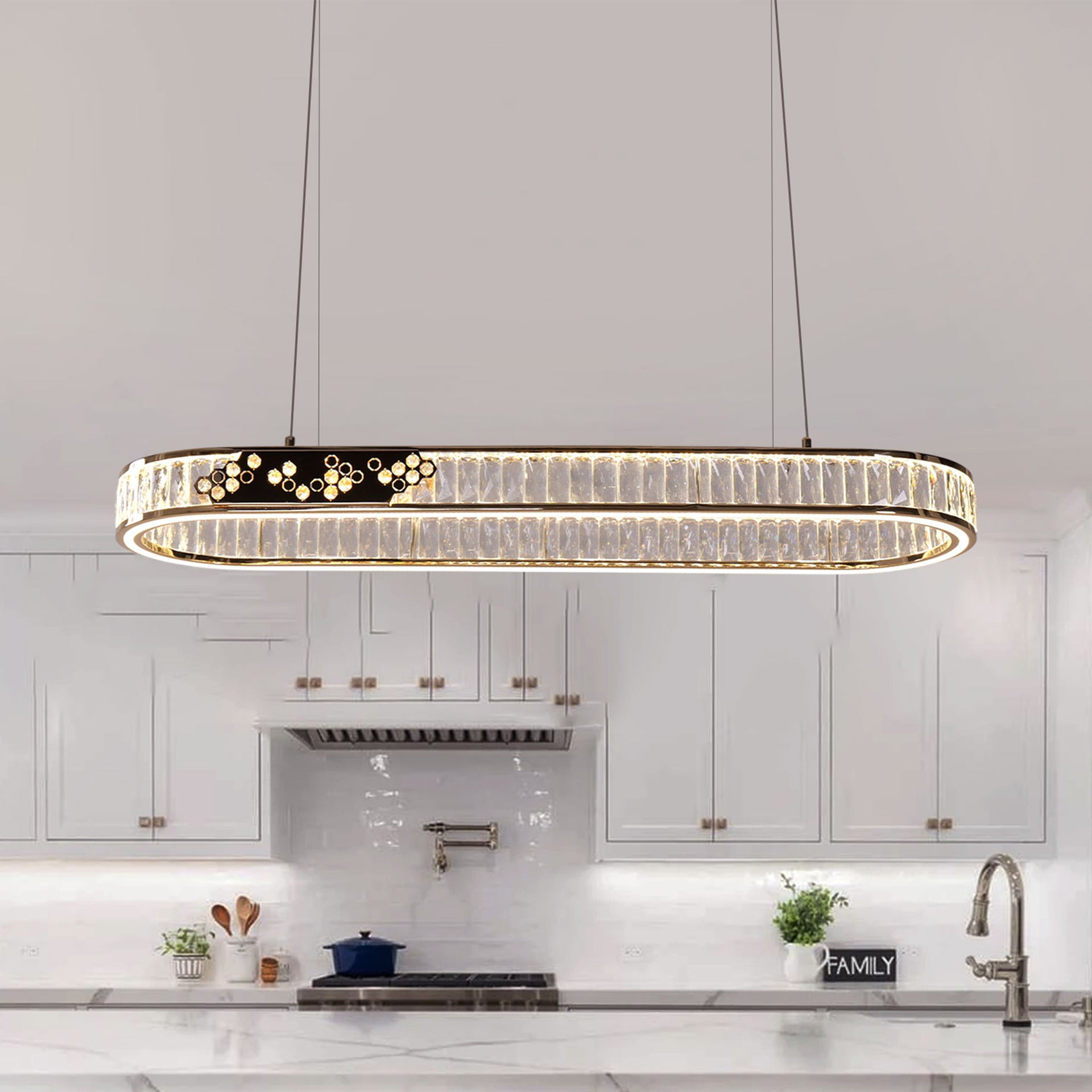 Brilliant Crystal Ring LED Pendant Light