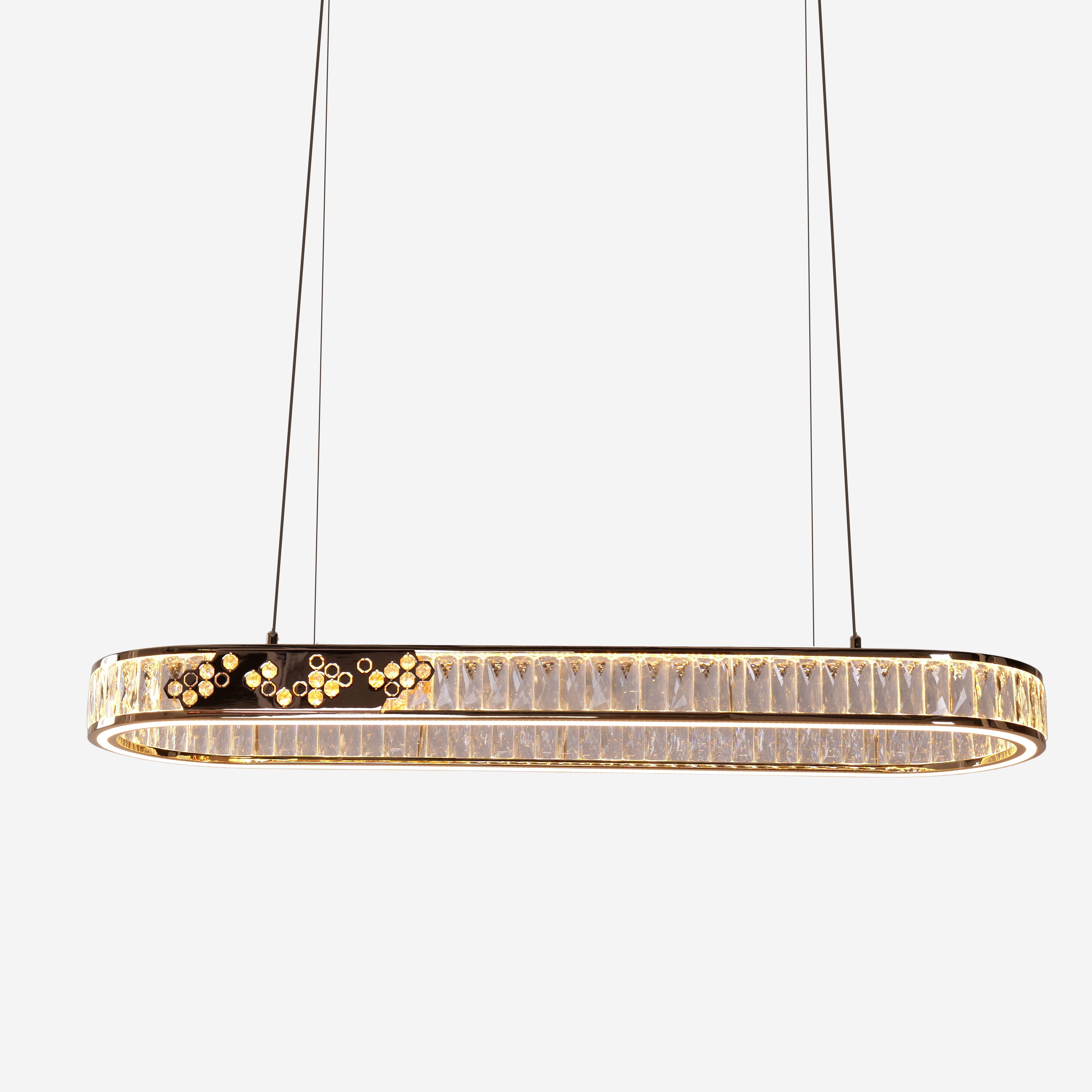 Brilliant Gold Crystal Ring LED Pendant Light