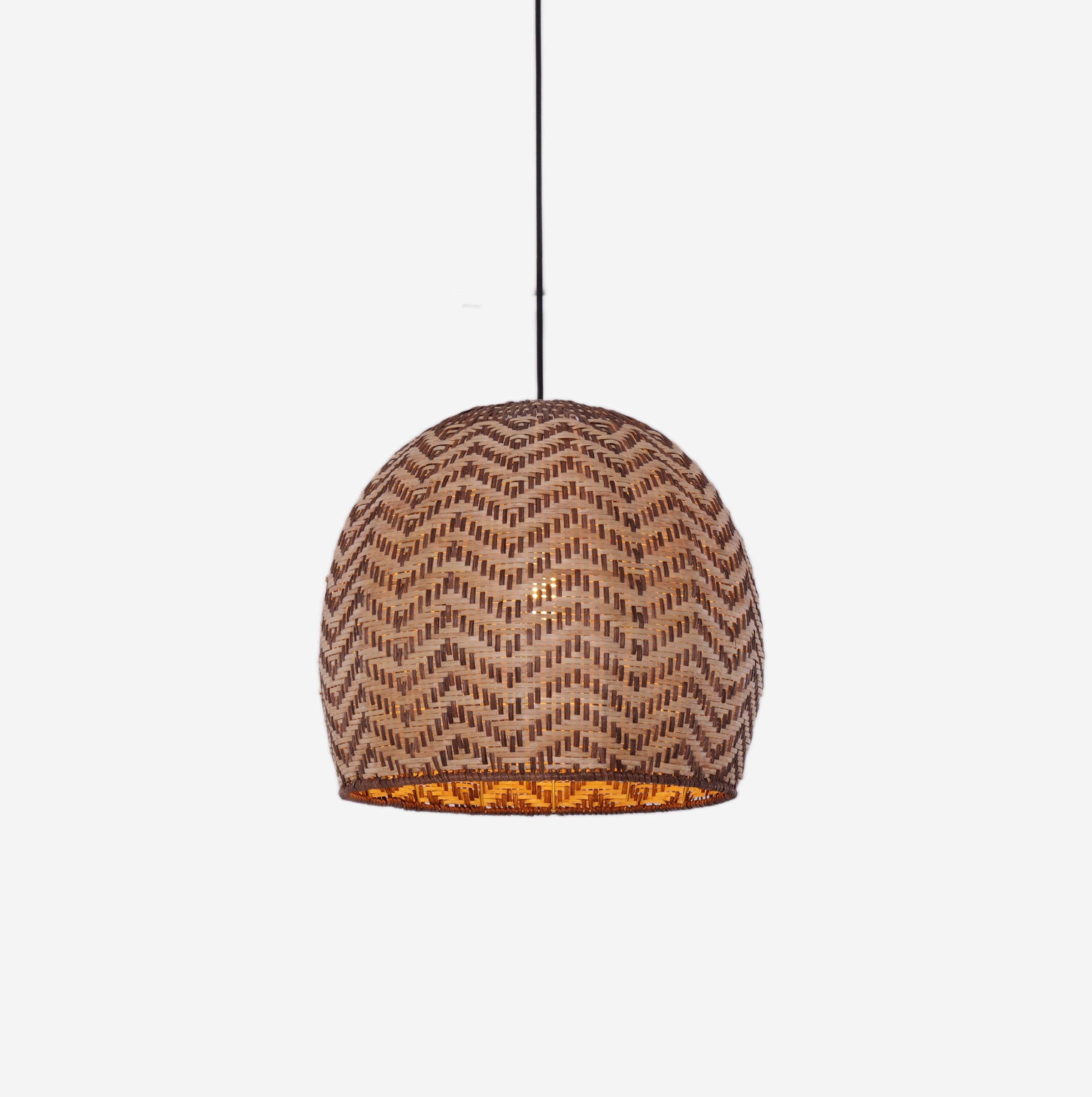 Elegant Woven Rattan Pendant Light with Wave Details