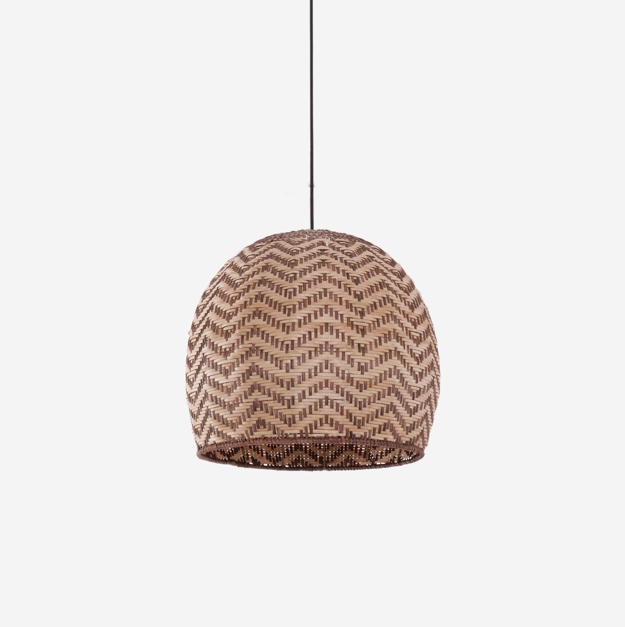 Elegant Woven Rattan Pendant Light with Wave Details