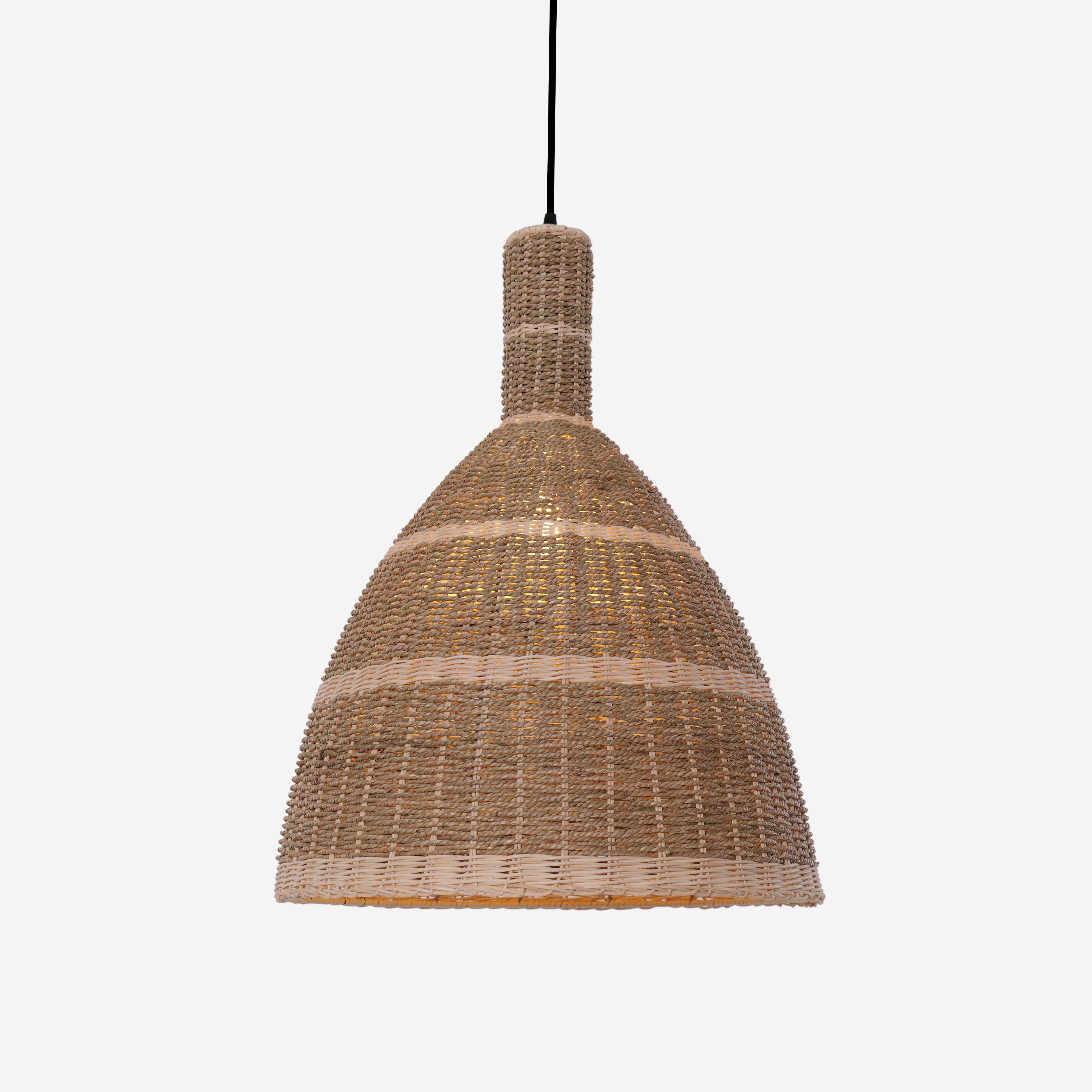 Natural Woven Grass Dome Pendant Light for Cozy Interiors