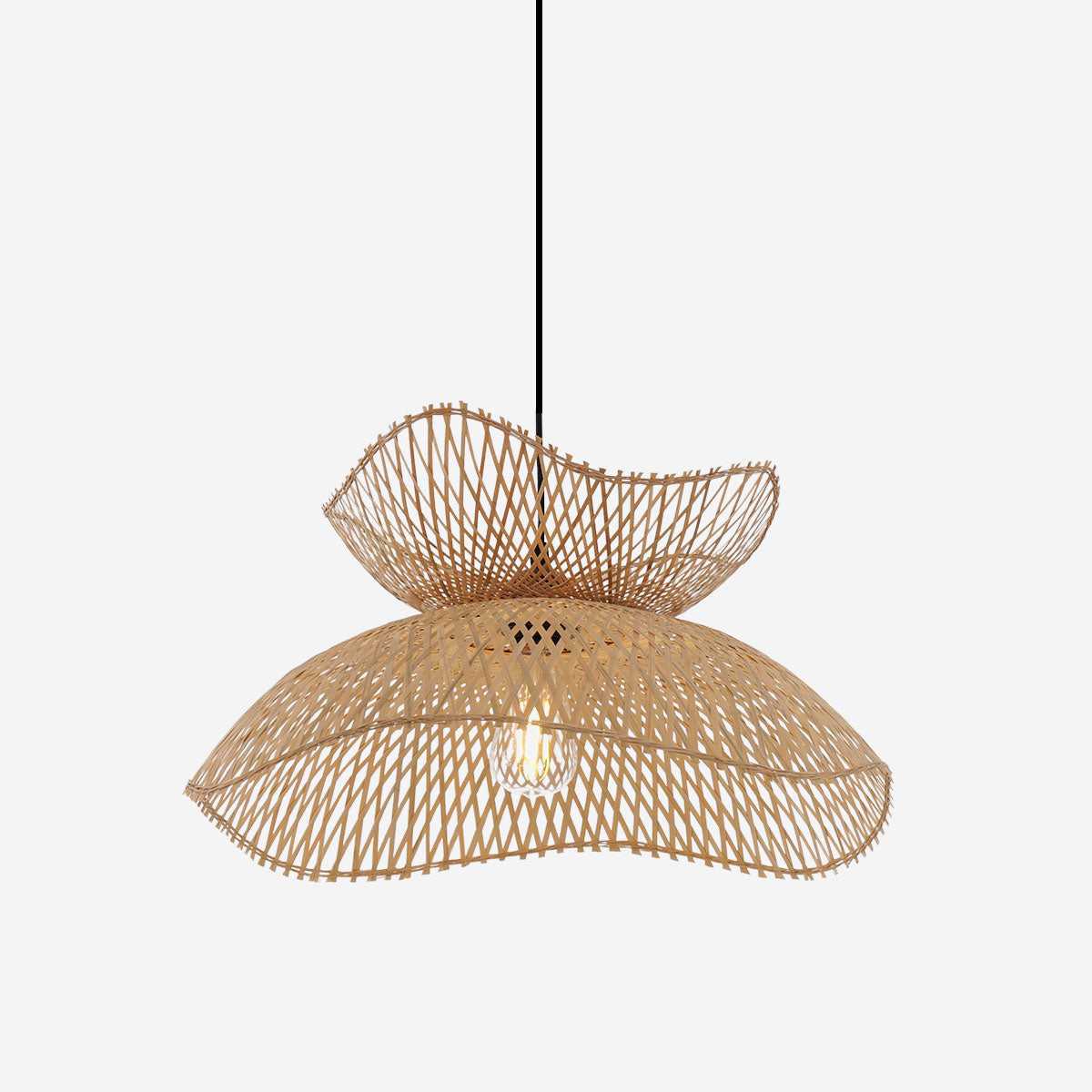 Natural Bamboo Woven Pendant Light for Cozy Interiors