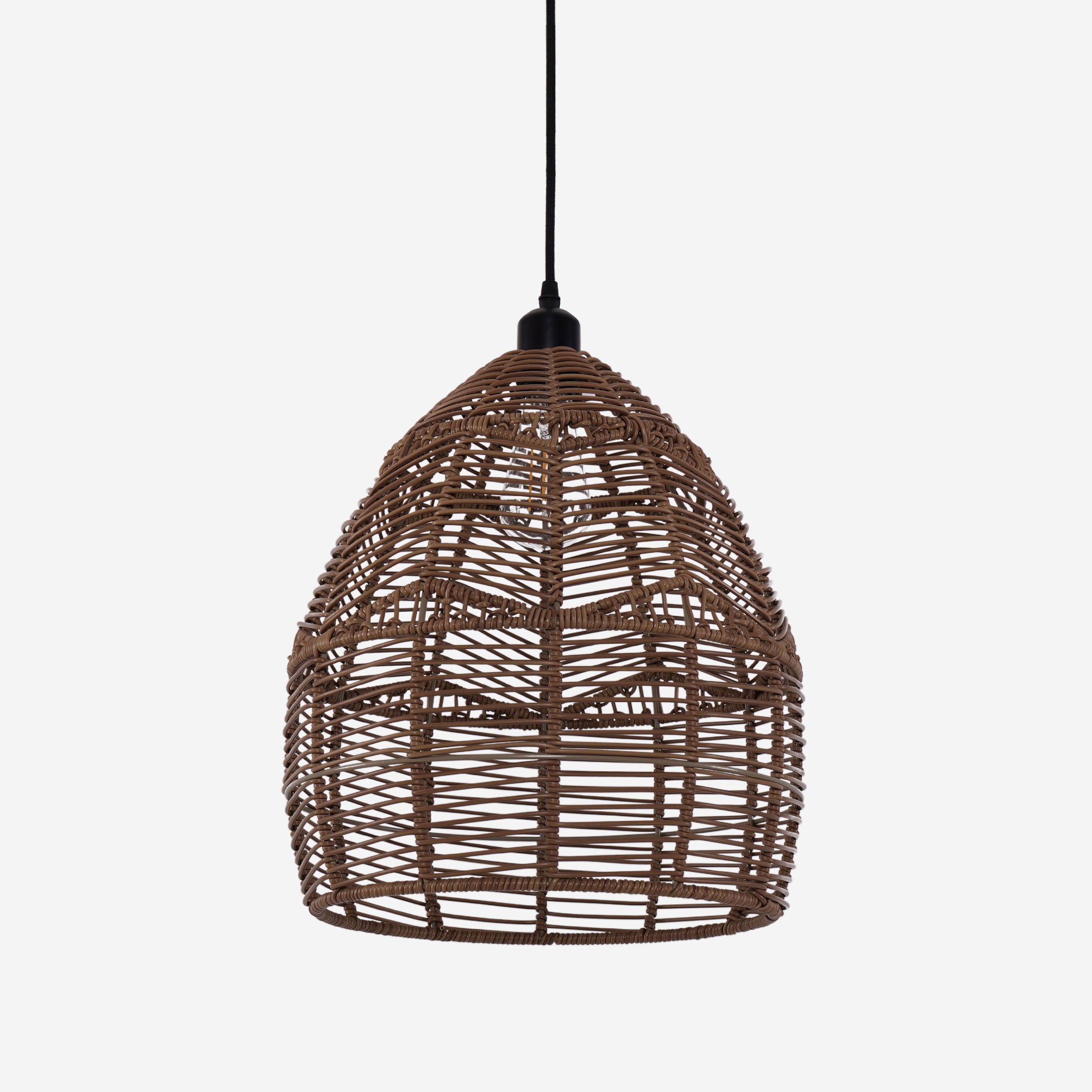 Bohemian Woven Rattan and Iron Pendant Light for Living Spaces