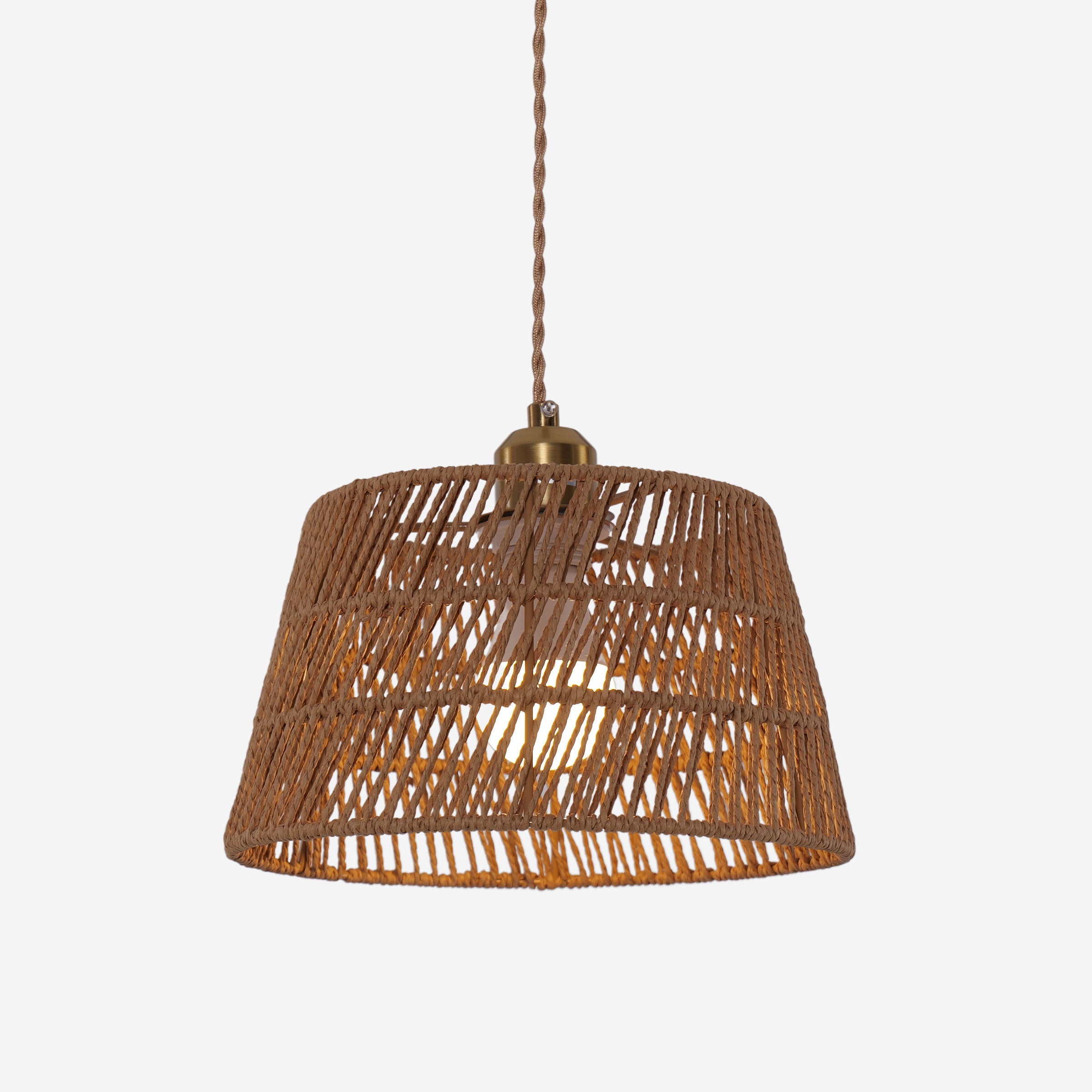 Handcrafted Warm Rustic Paper Rope Pendant Light