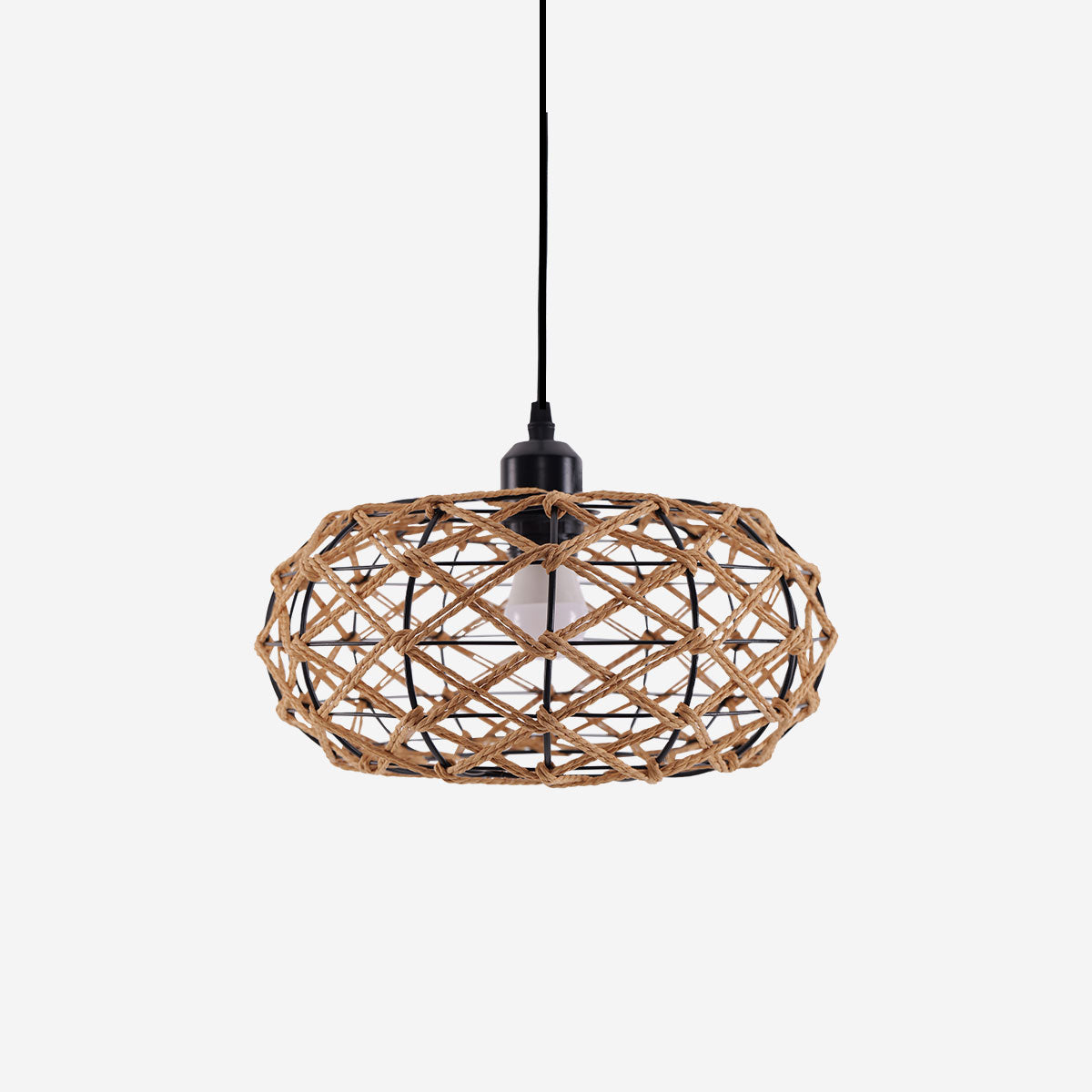 Handwoven Rustic Cozy Natural Design Paper Rope Pendant Light