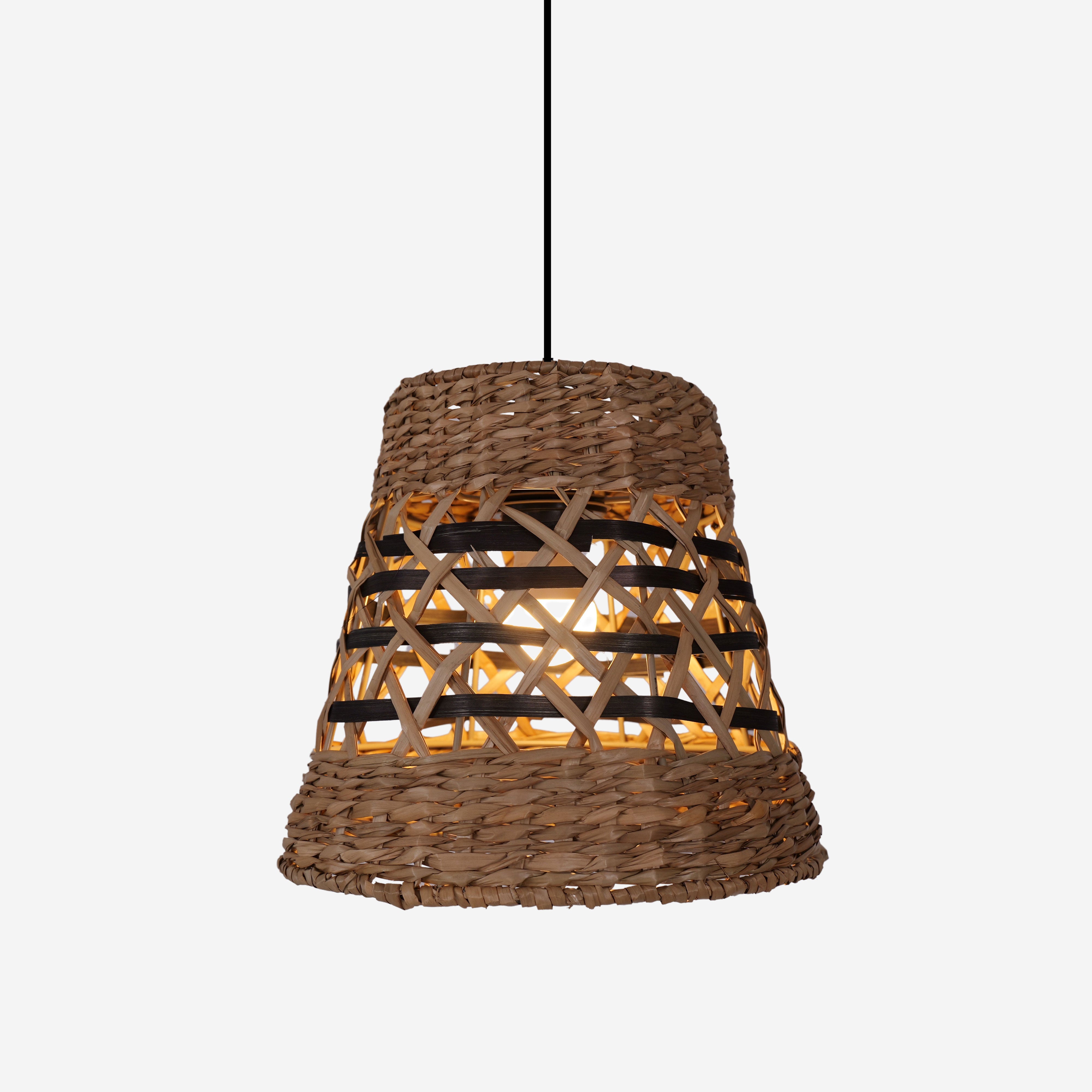 Handwoven Paper Rope Pendant Light  Bohemian Rustic Charm