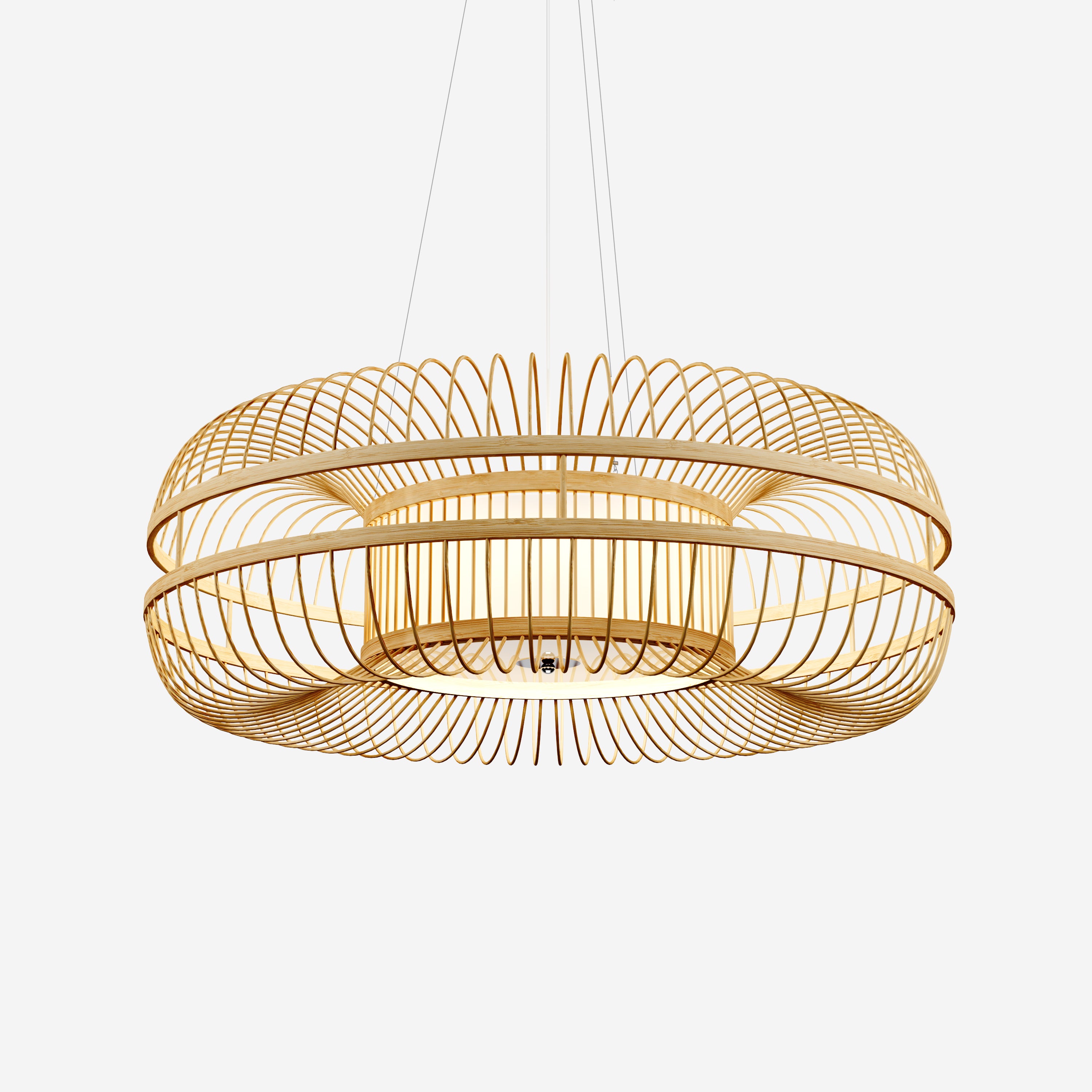 Eco-Friendly Bamboo Ceiling LED Light for Living Room Dining Spaces