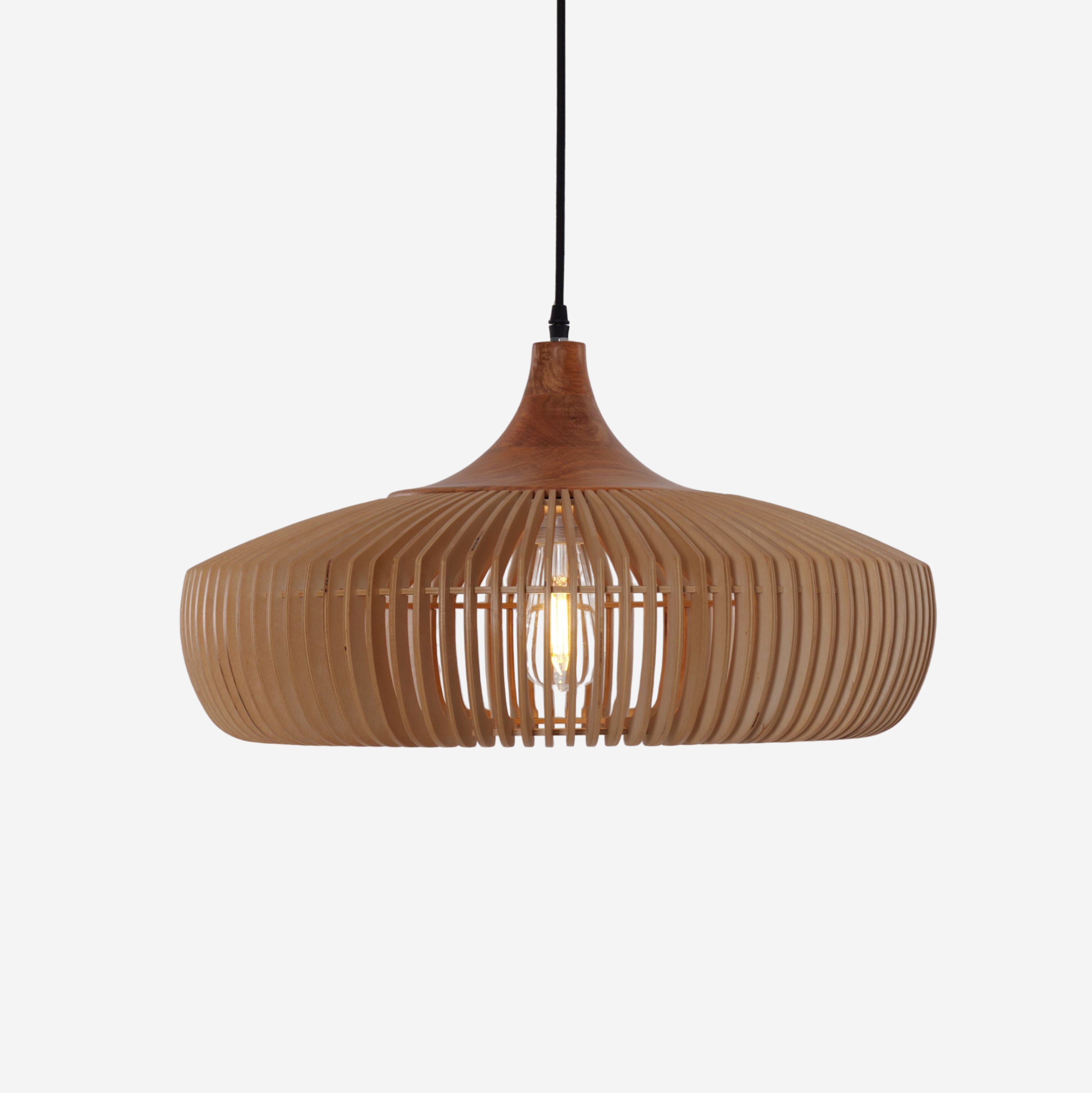 Handcrafted Wood Pendant Light for Kitchen Island and Modern Interiors