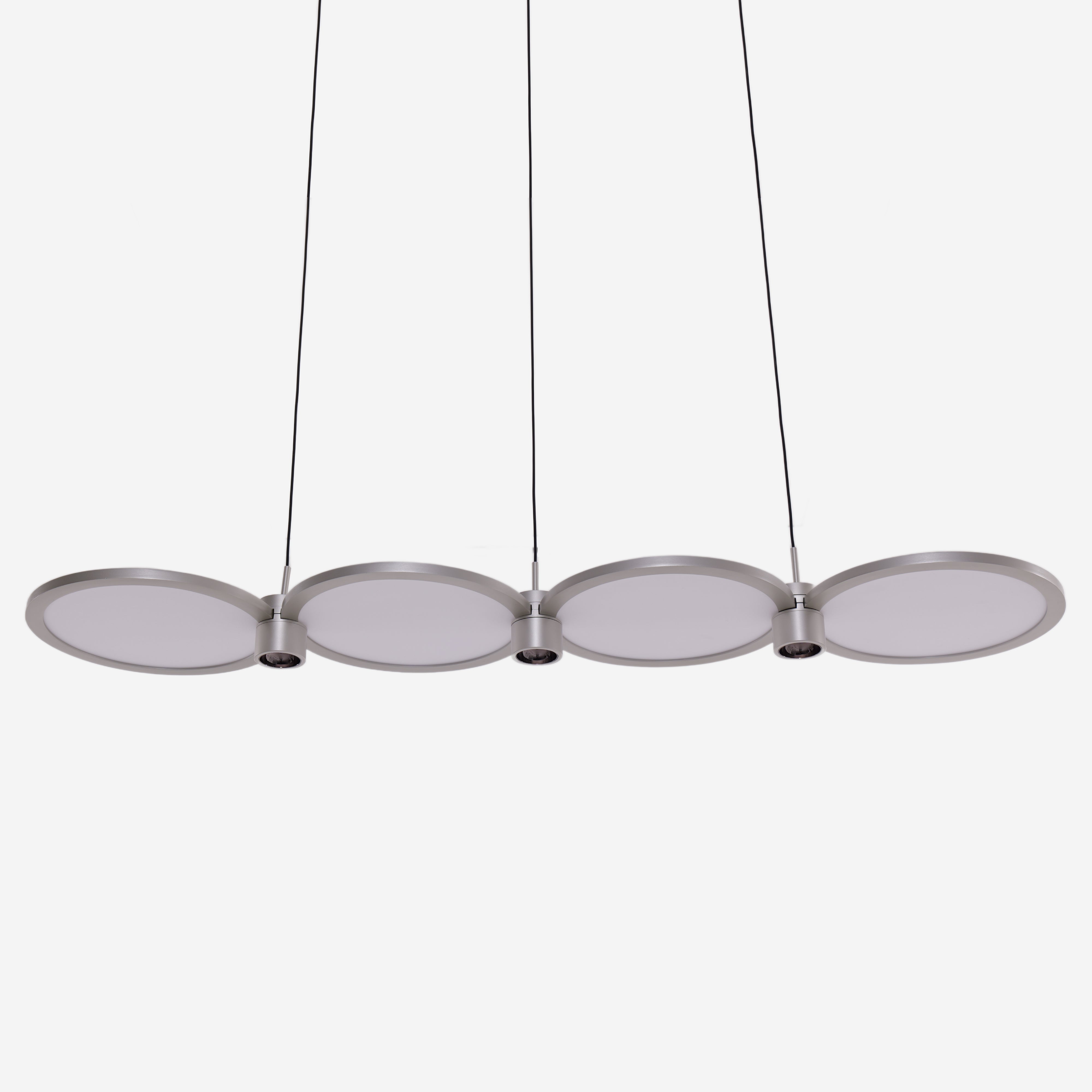 Sleek Silver Linear Pendant Light with Acrylic Shades