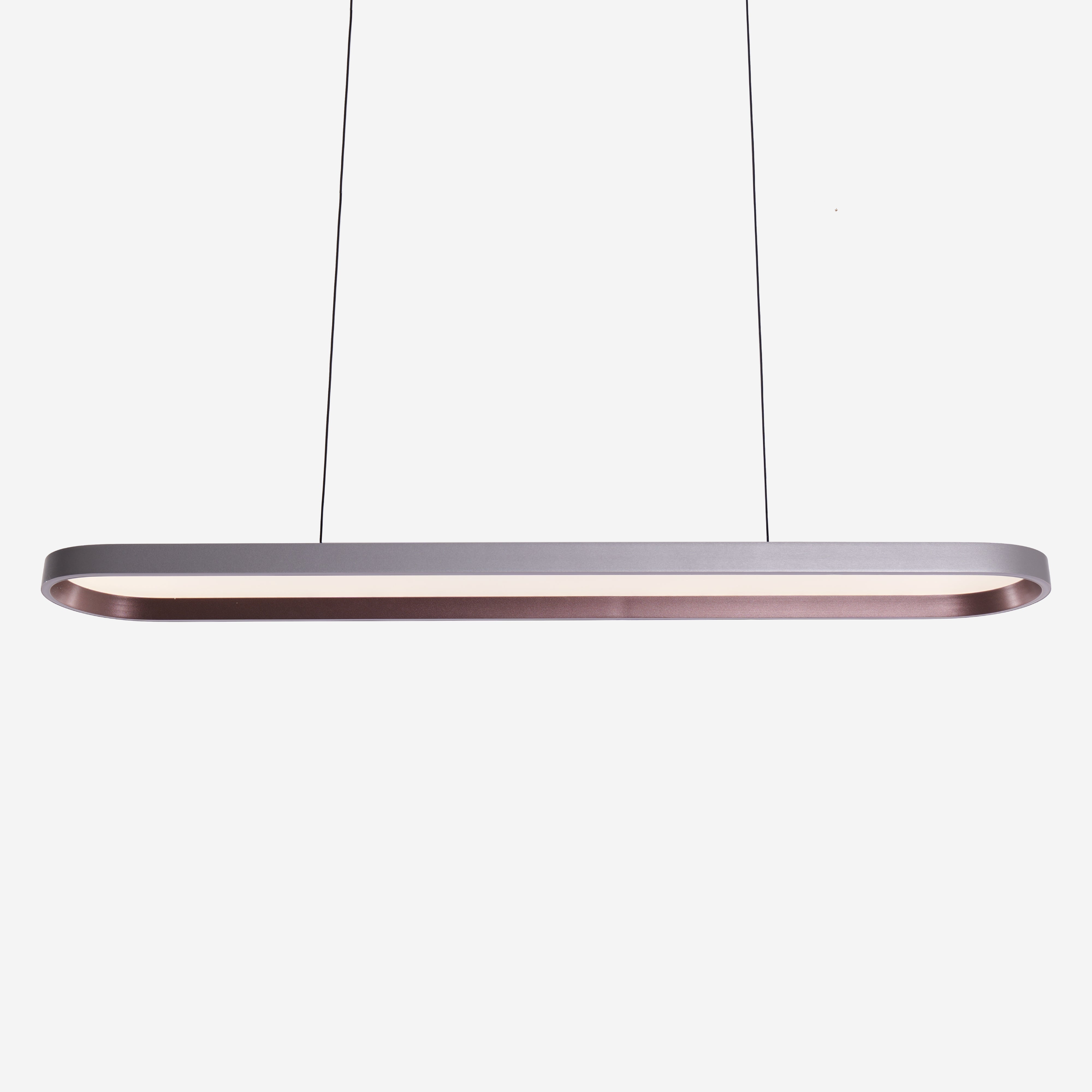 Contemporary Gray-Brown Elliptical Dimmable Pendant Light