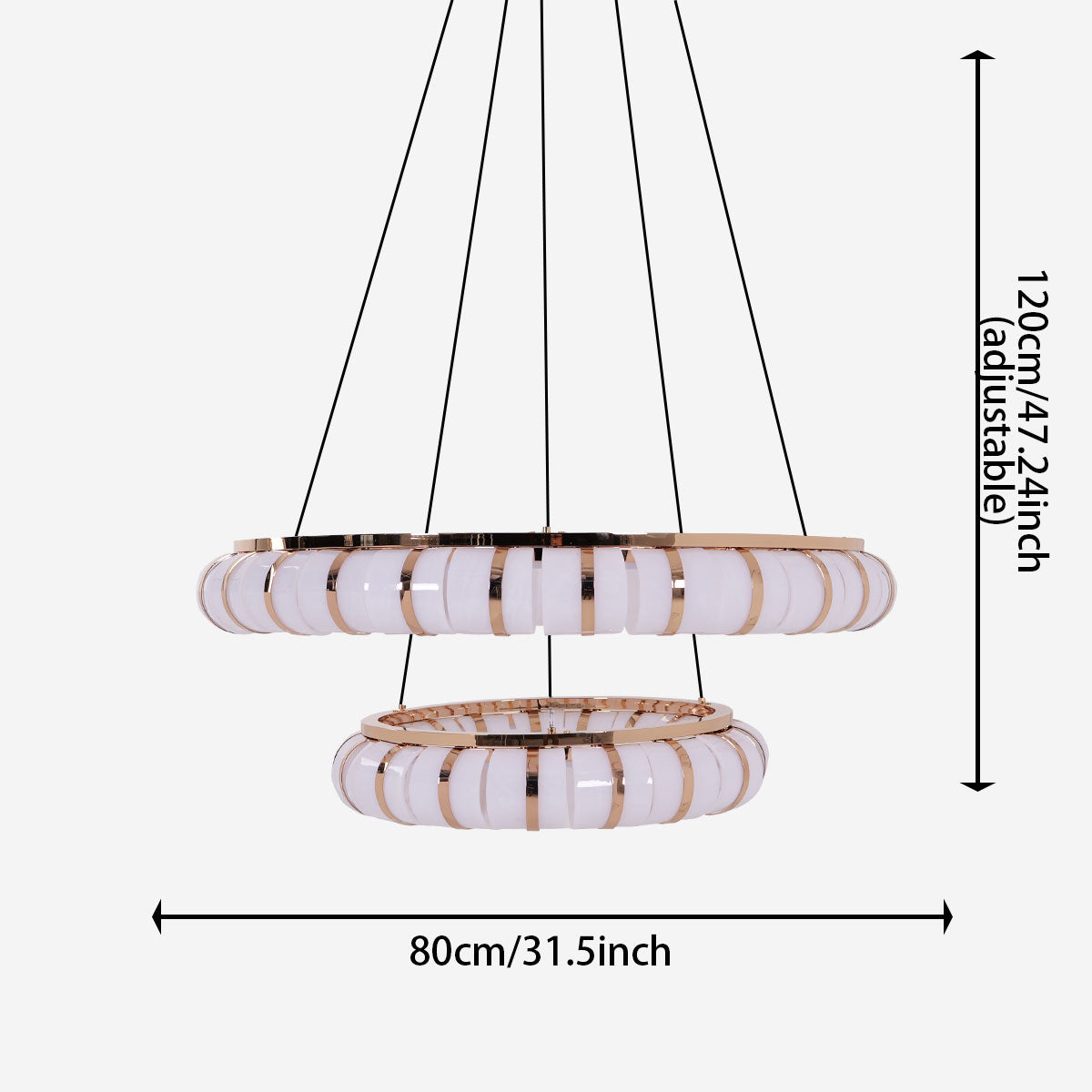 Dual-Ring Modern LED Pendant Light with Adjustable Suspension