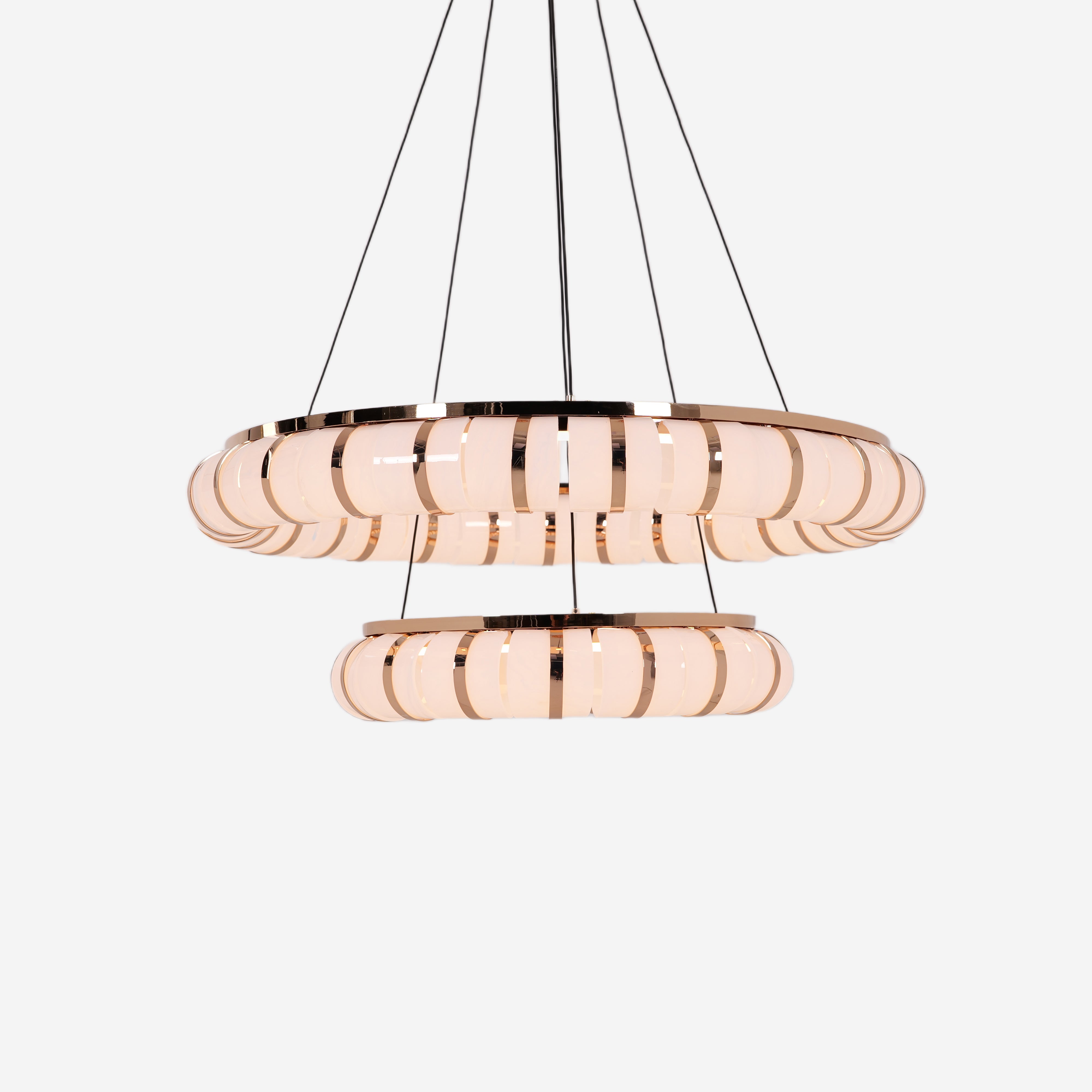 Dual-Ring Modern LED Chandelier with Adjustable Suspension