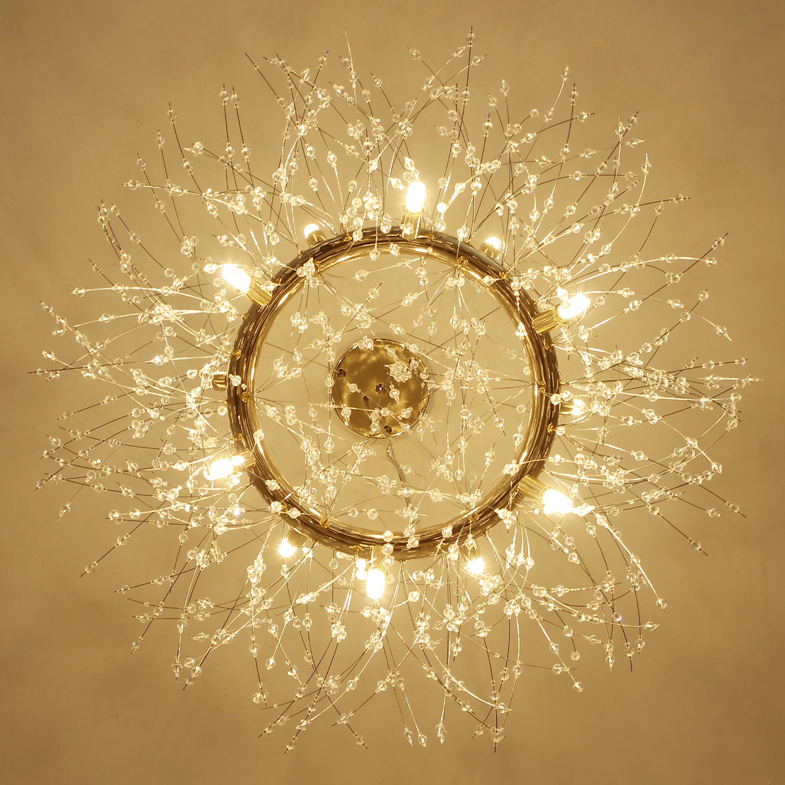 Mid-Century Crystal Firework Pendant Ceiling Light